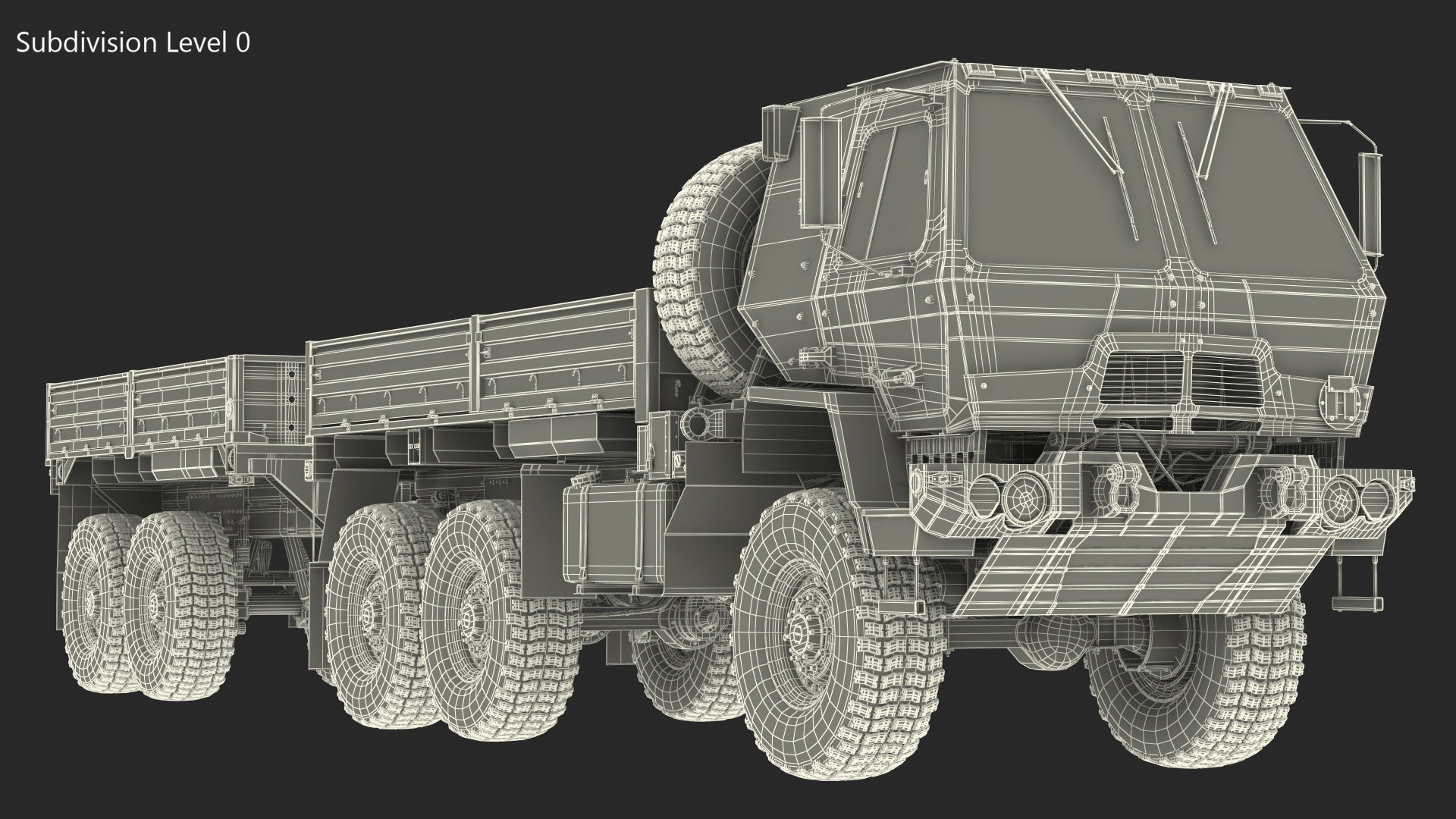 Oshkosh FMTV Camouflage Cargo Truck 6x6 with Drop Side Trailer M1092 Camouflage 3D model
