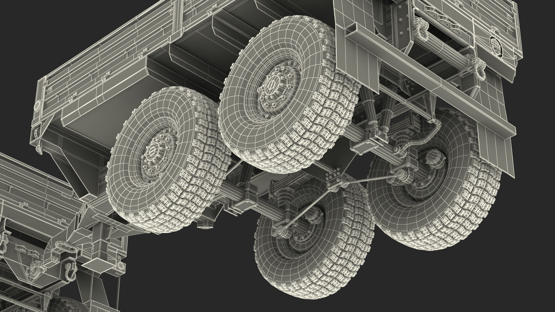 Oshkosh FMTV Camouflage Cargo Truck 6x6 with Drop Side Trailer M1092 Camouflage 3D model