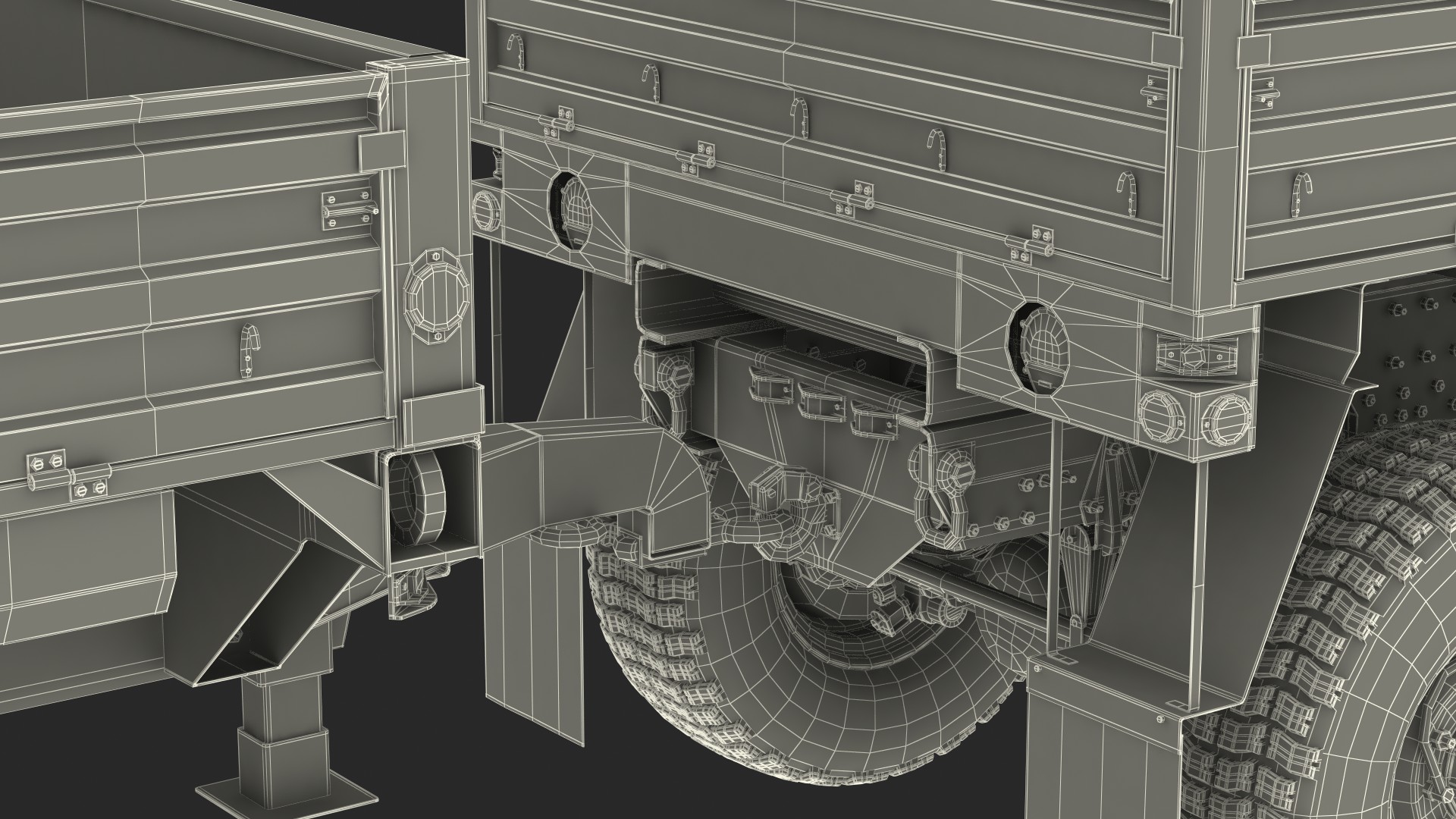 Oshkosh FMTV Camouflage Cargo Truck 6x6 with Drop Side Trailer M1092 Camouflage 3D model