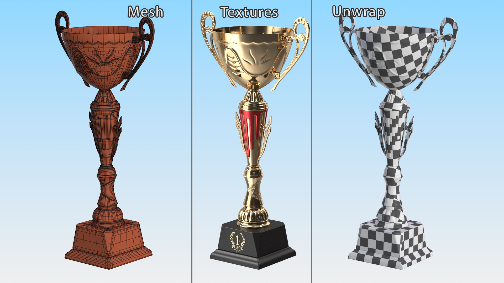 Sports Cup Trophy Gold 3D