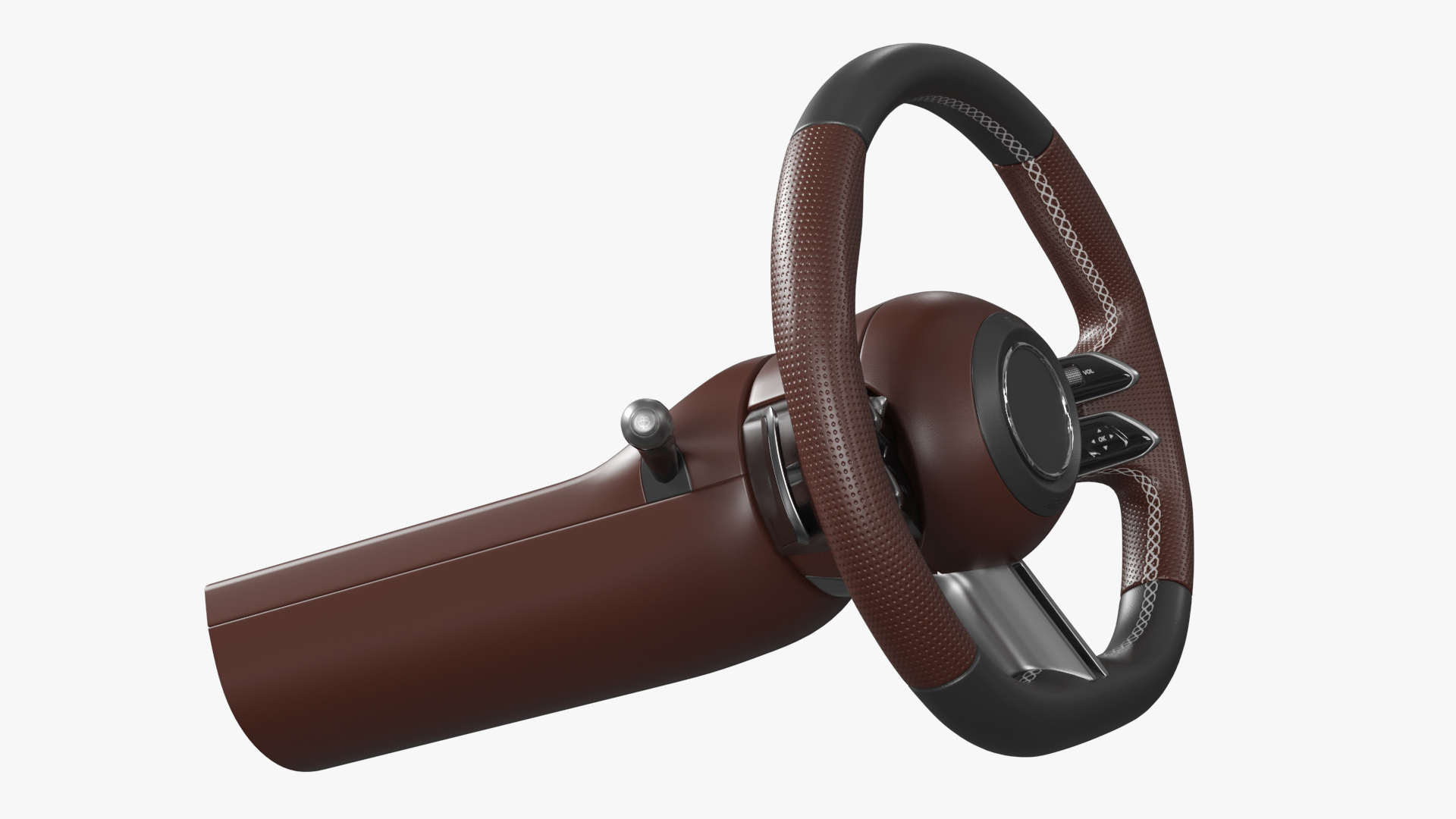 Modern Car Steering Wheel Brown - view 2