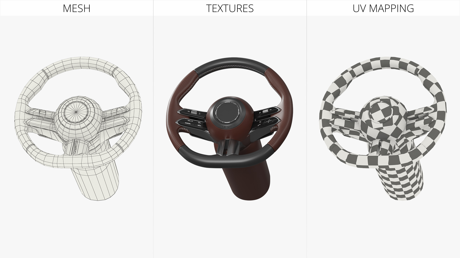 Modern Car Steering Wheel Brown - view 8