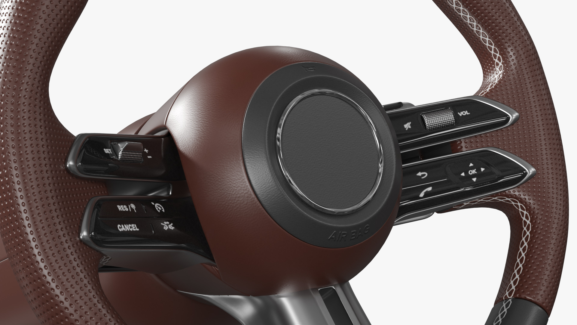 Modern Car Steering Wheel Brown - view 5