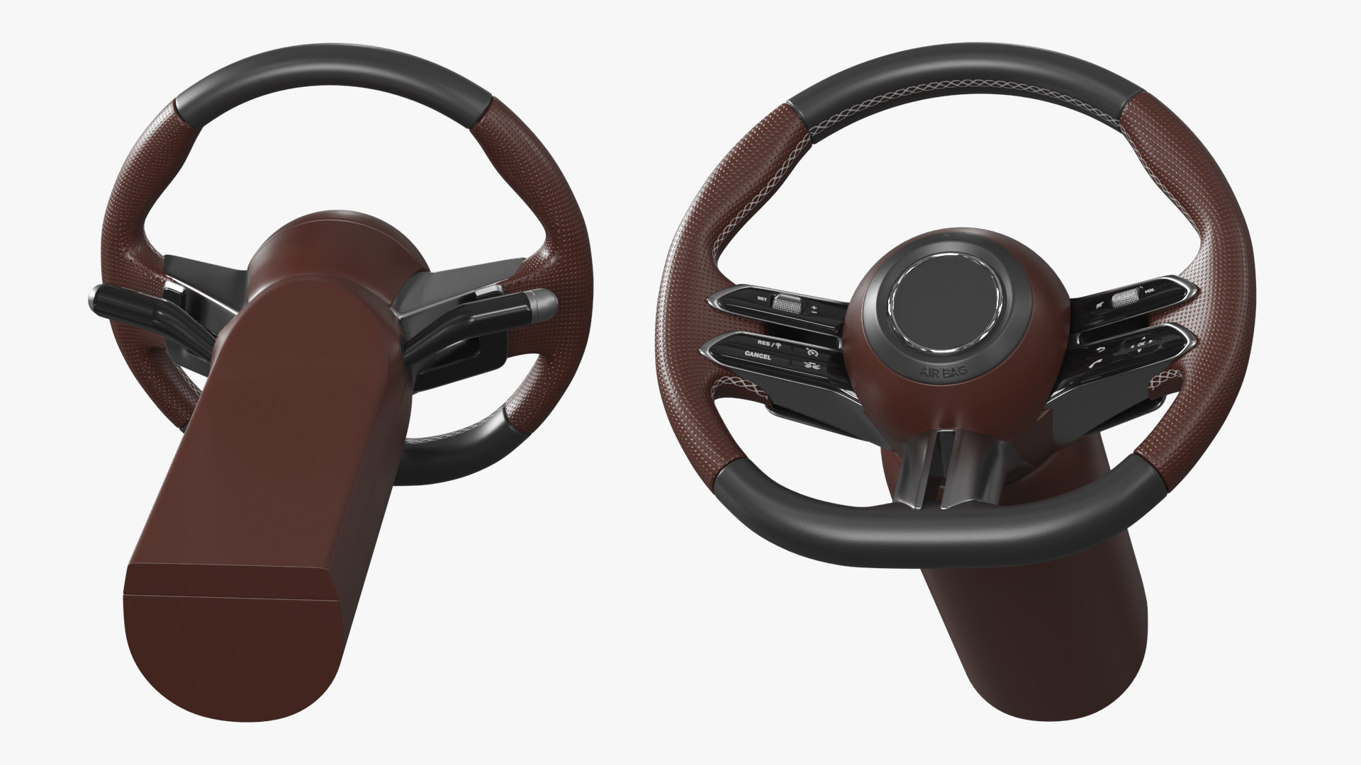 Modern Car Steering Wheel Brown - view 4