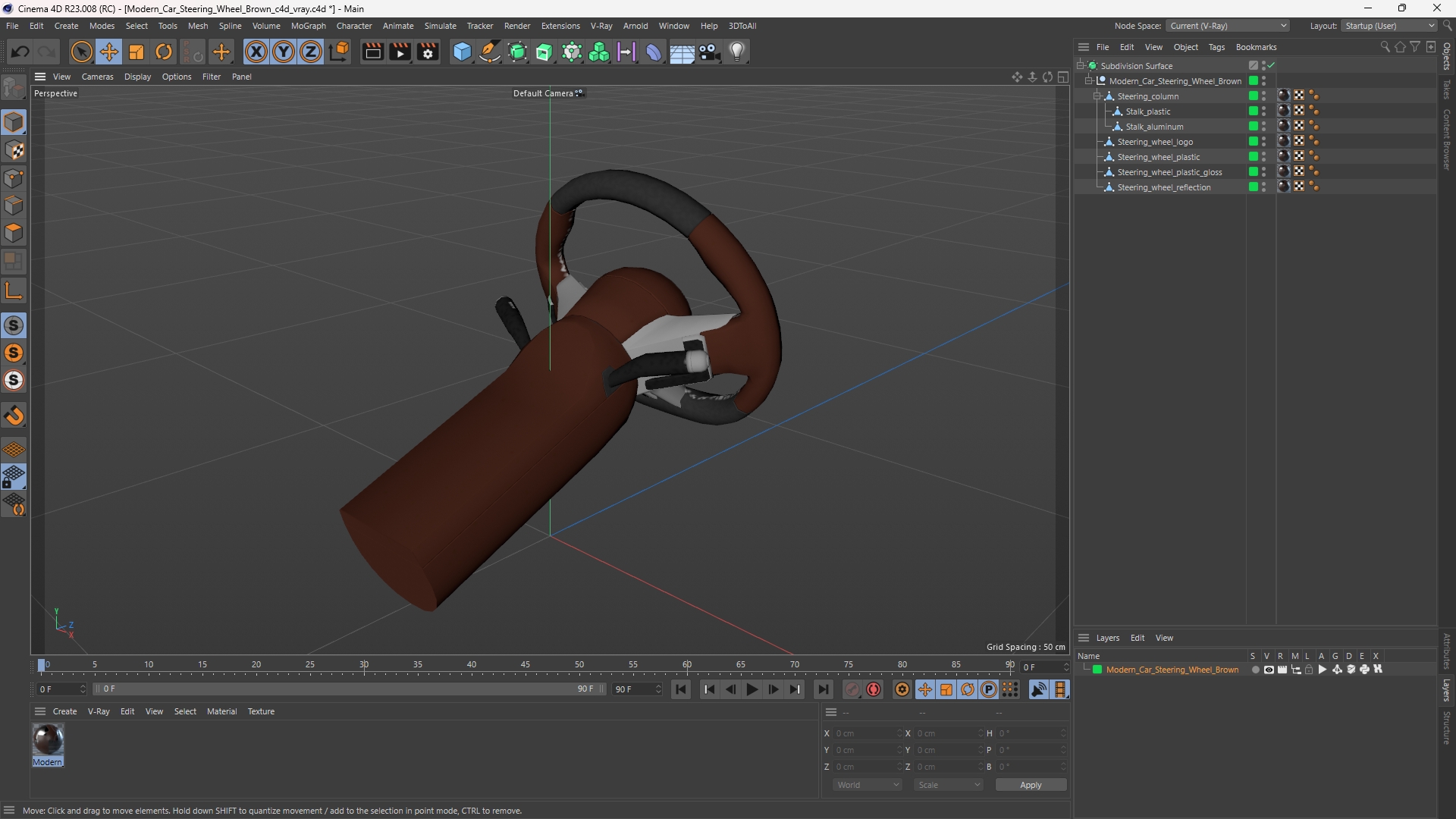Modern Car Steering Wheel Brown - view 12