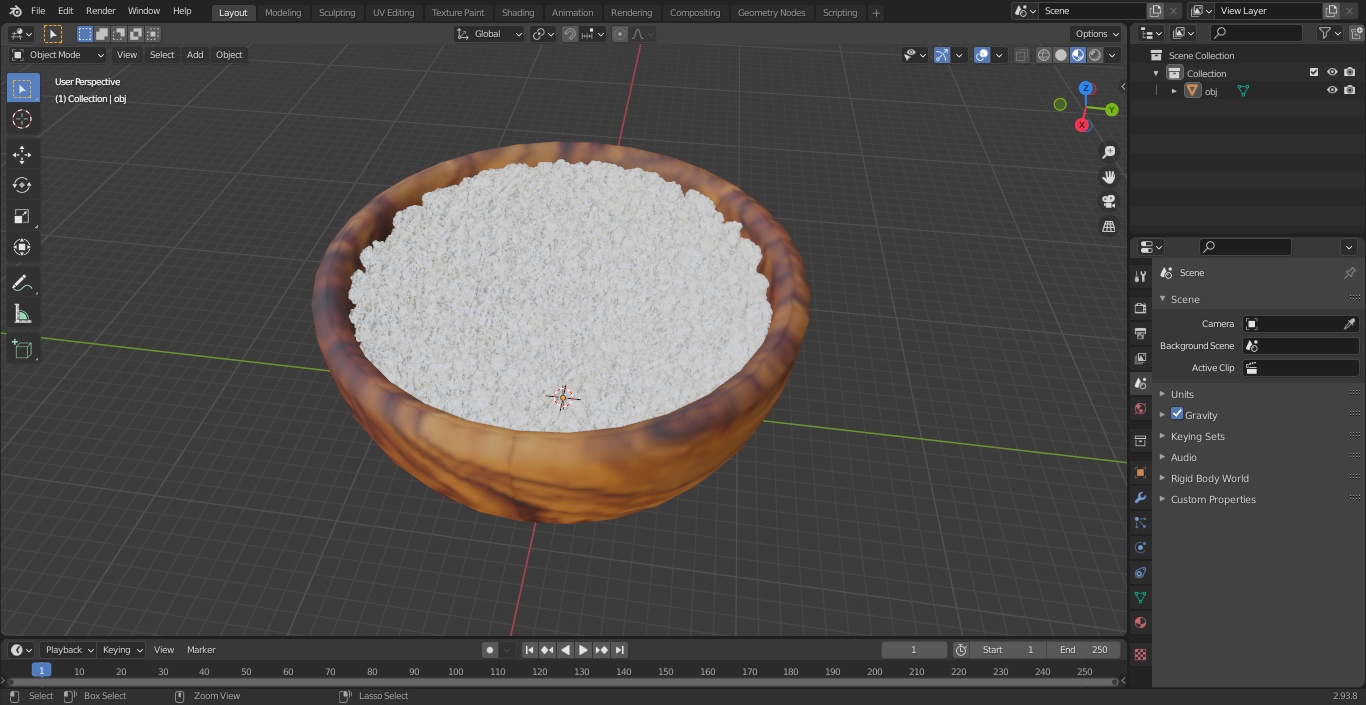 Cottage Cheese Wood Bowl 3D model