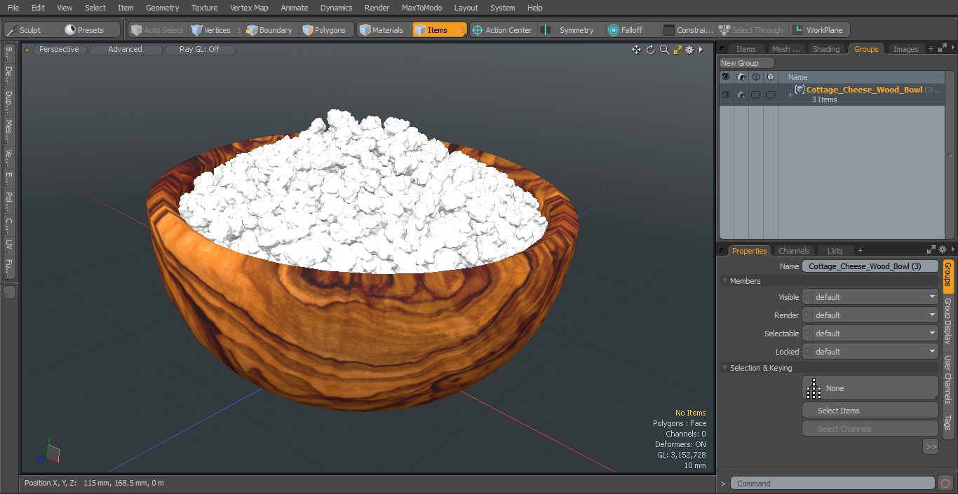 Cottage Cheese Wood Bowl 3D model