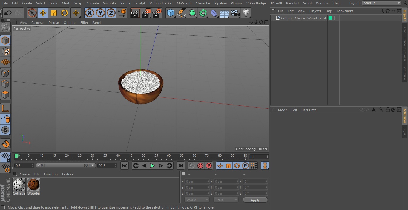 Cottage Cheese Wood Bowl 3D model
