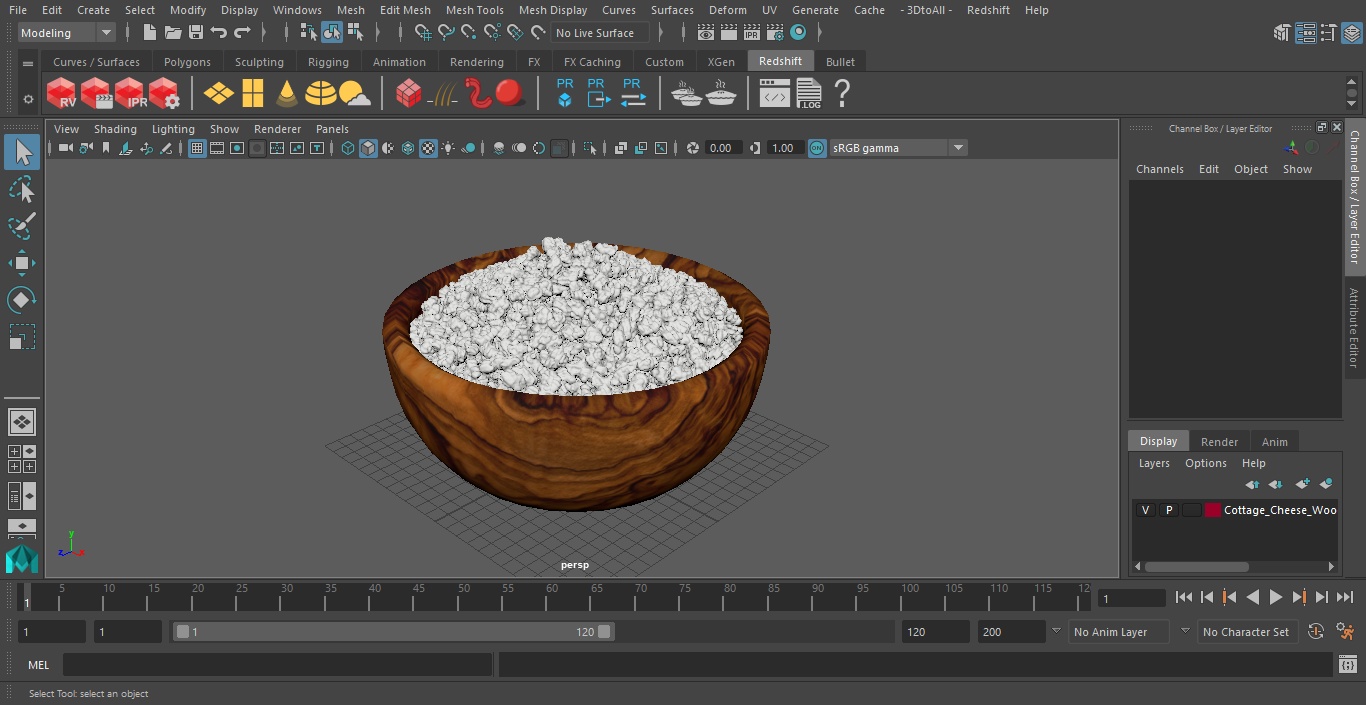Cottage Cheese Wood Bowl 3D model