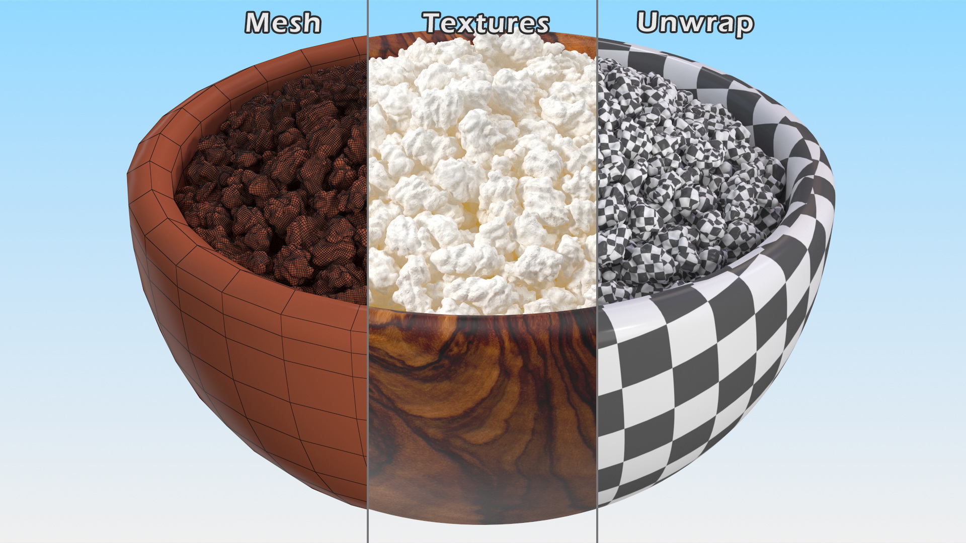 Cottage Cheese Wood Bowl 3D model