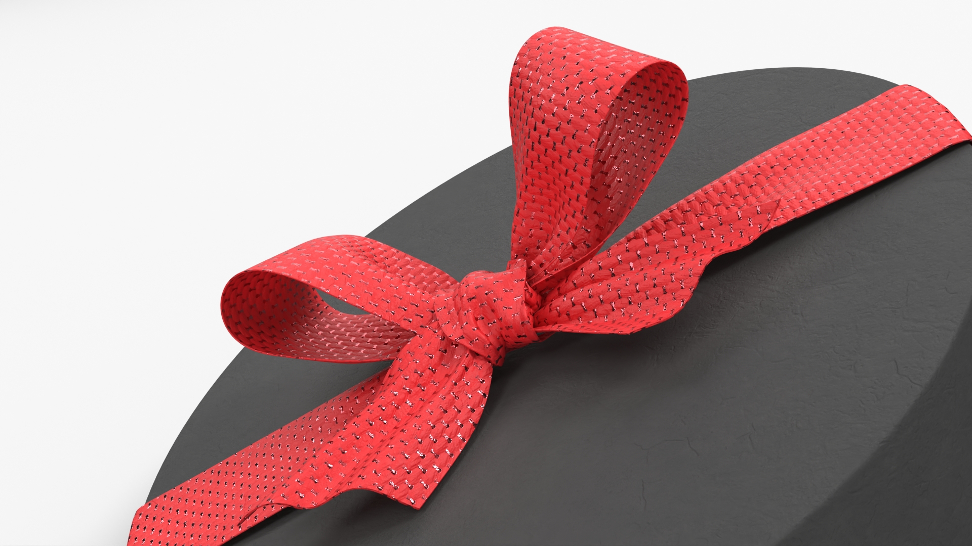 Woven Oval Gift Box Black Red - view 7