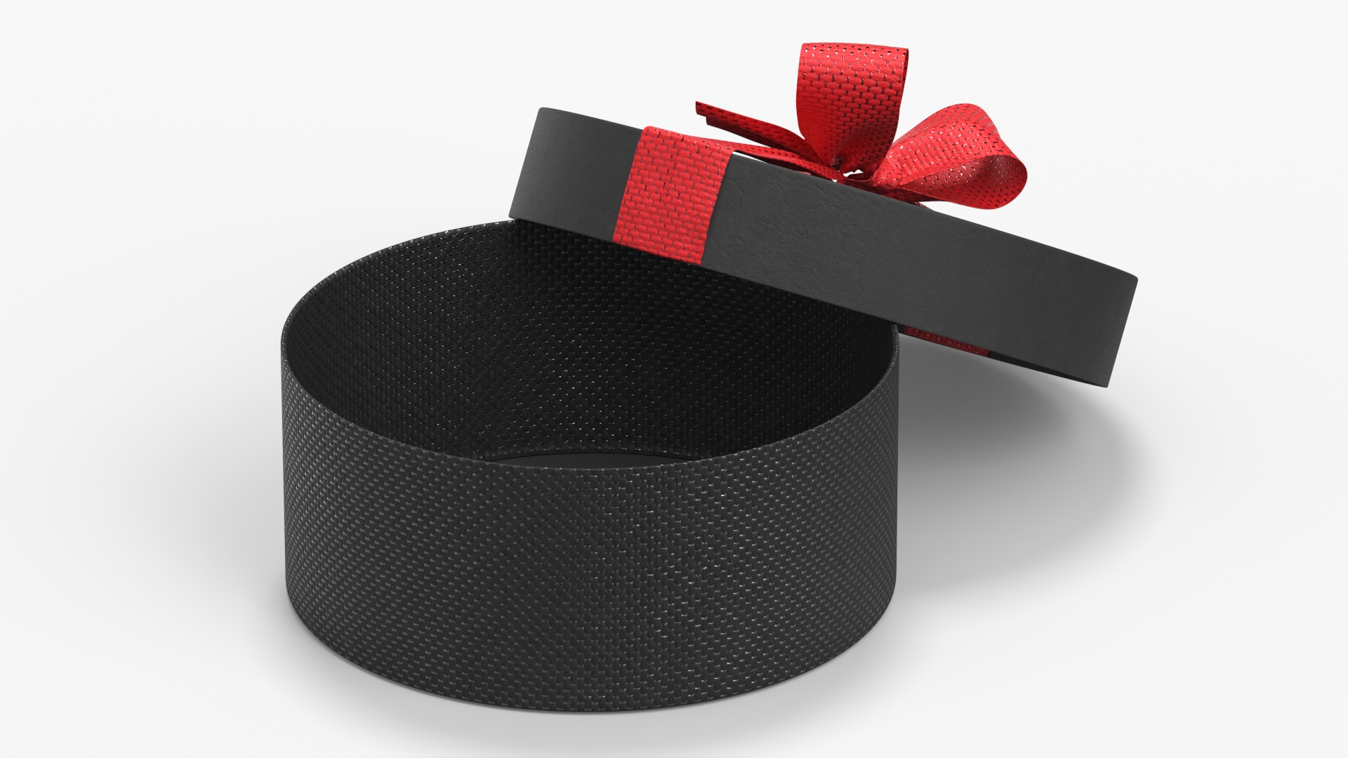 Woven Oval Gift Box Black Red - view 4