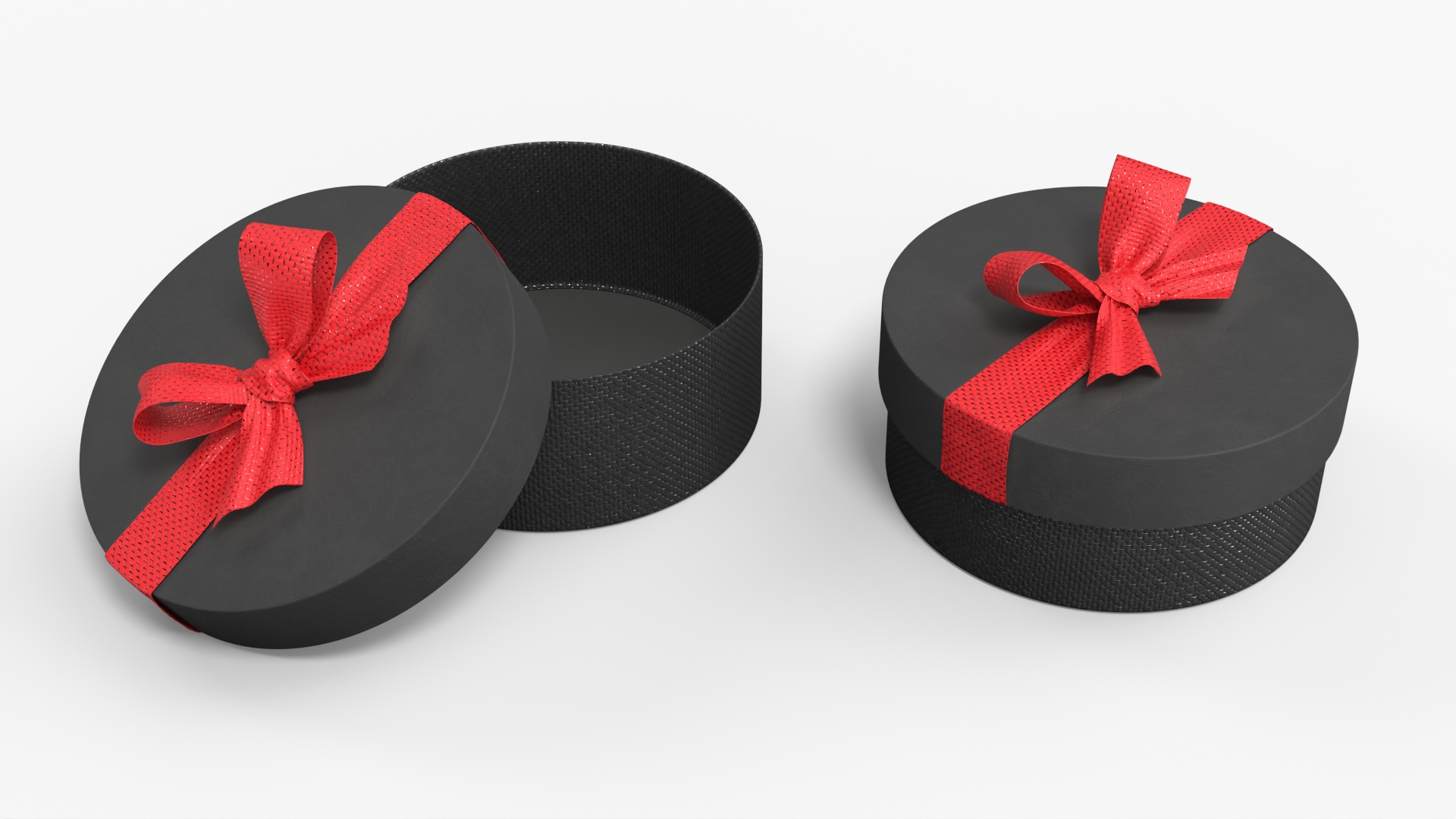 Woven Oval Gift Box Black Red - view 2