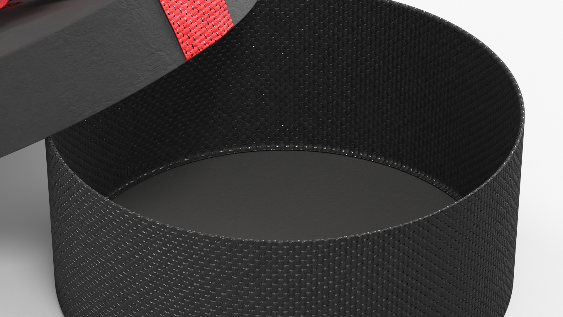 Woven Oval Gift Box Black Red - view 6