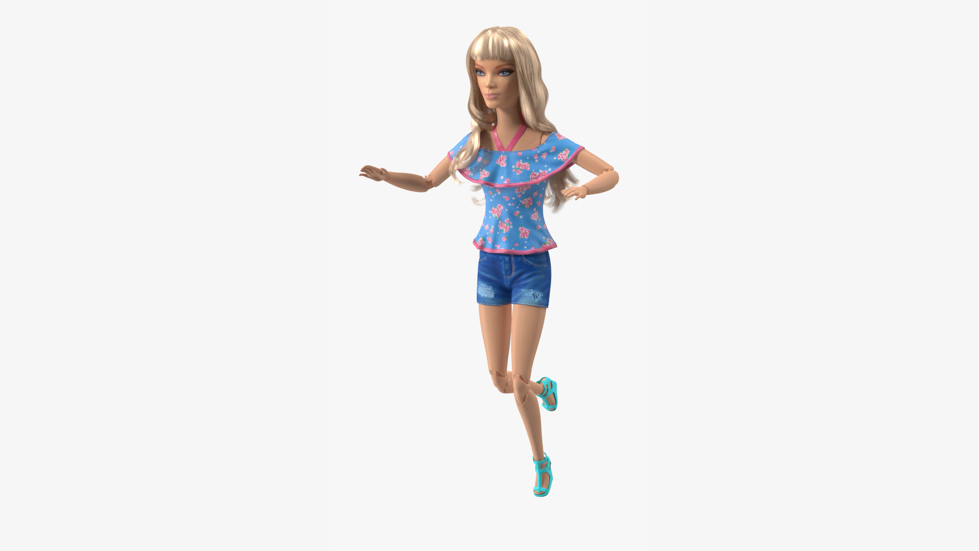 Barbie Doll Jeans Style Rigged for Cinema 4D 3D model