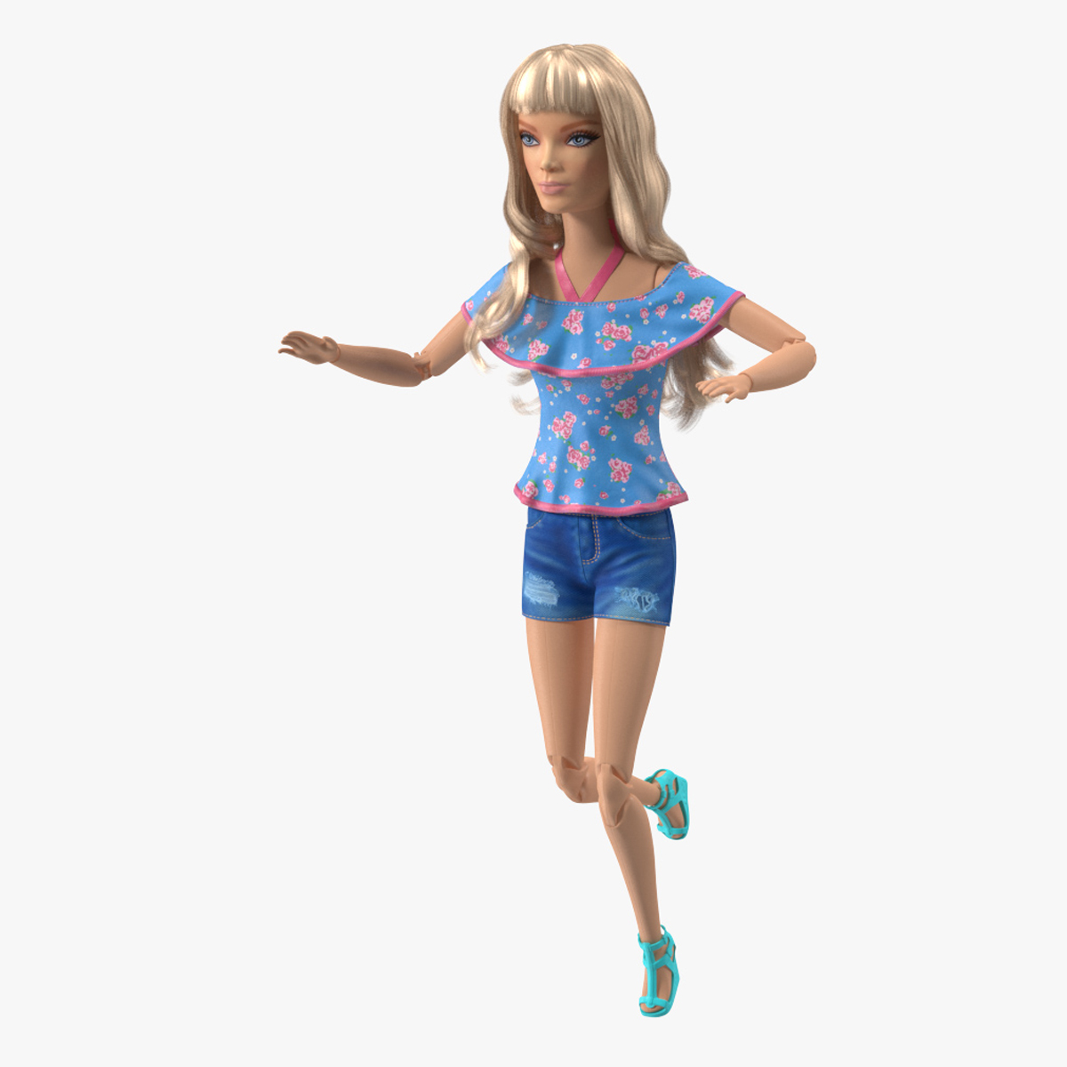 Barbie Doll Jeans Style Rigged for Cinema 4D 3D model