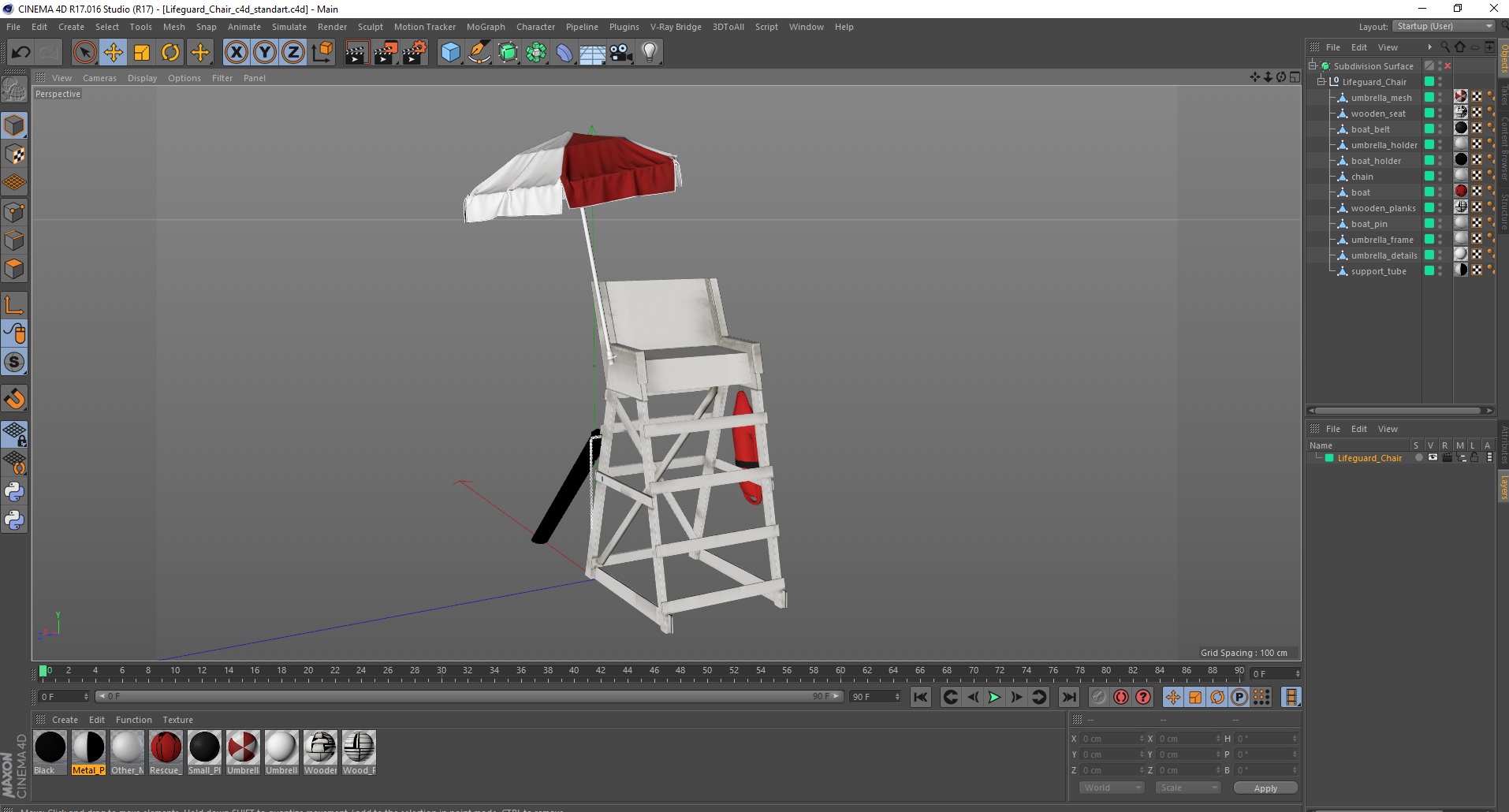 3D model Lifeguard Chair
