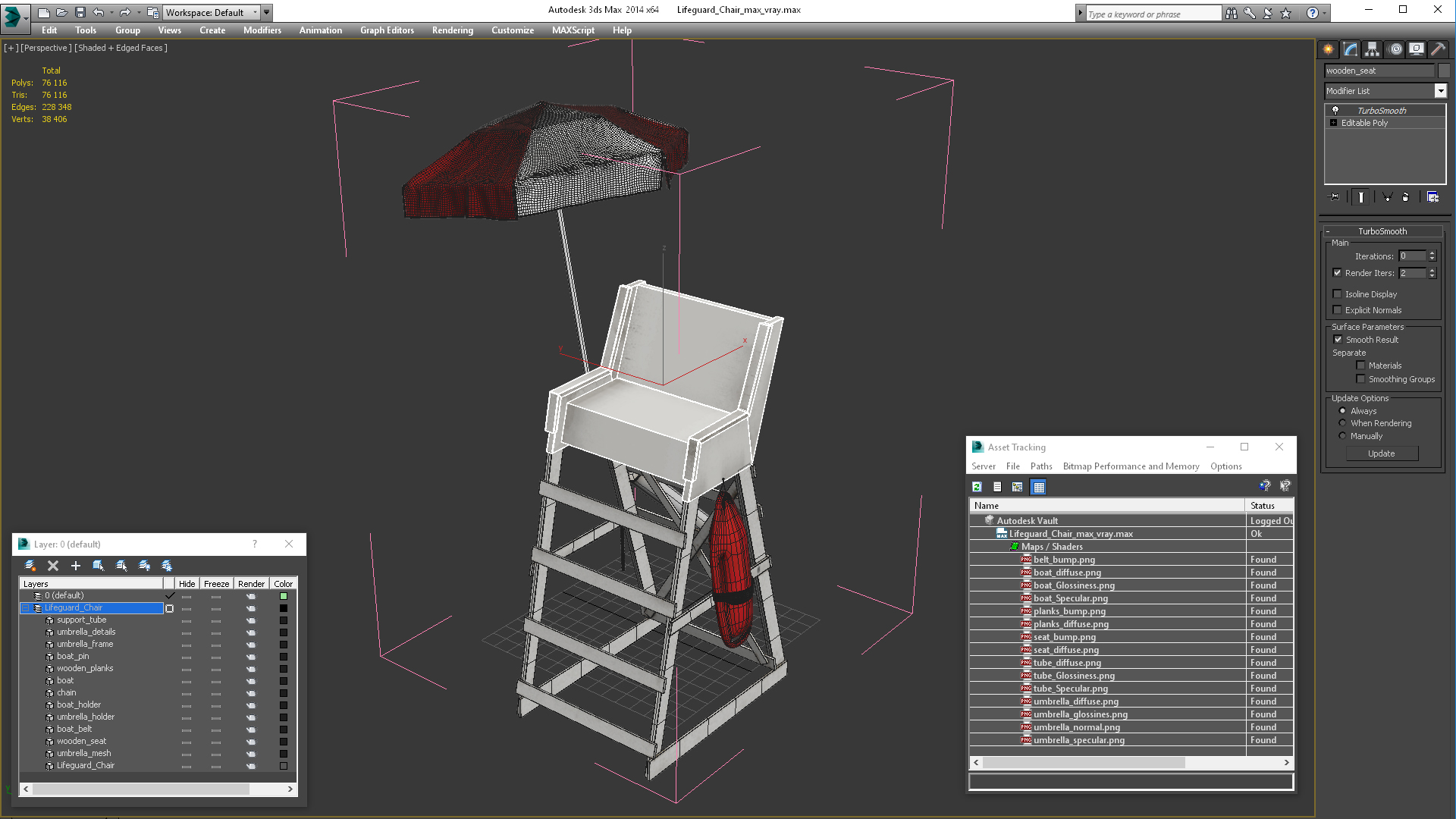 3D model Lifeguard Chair
