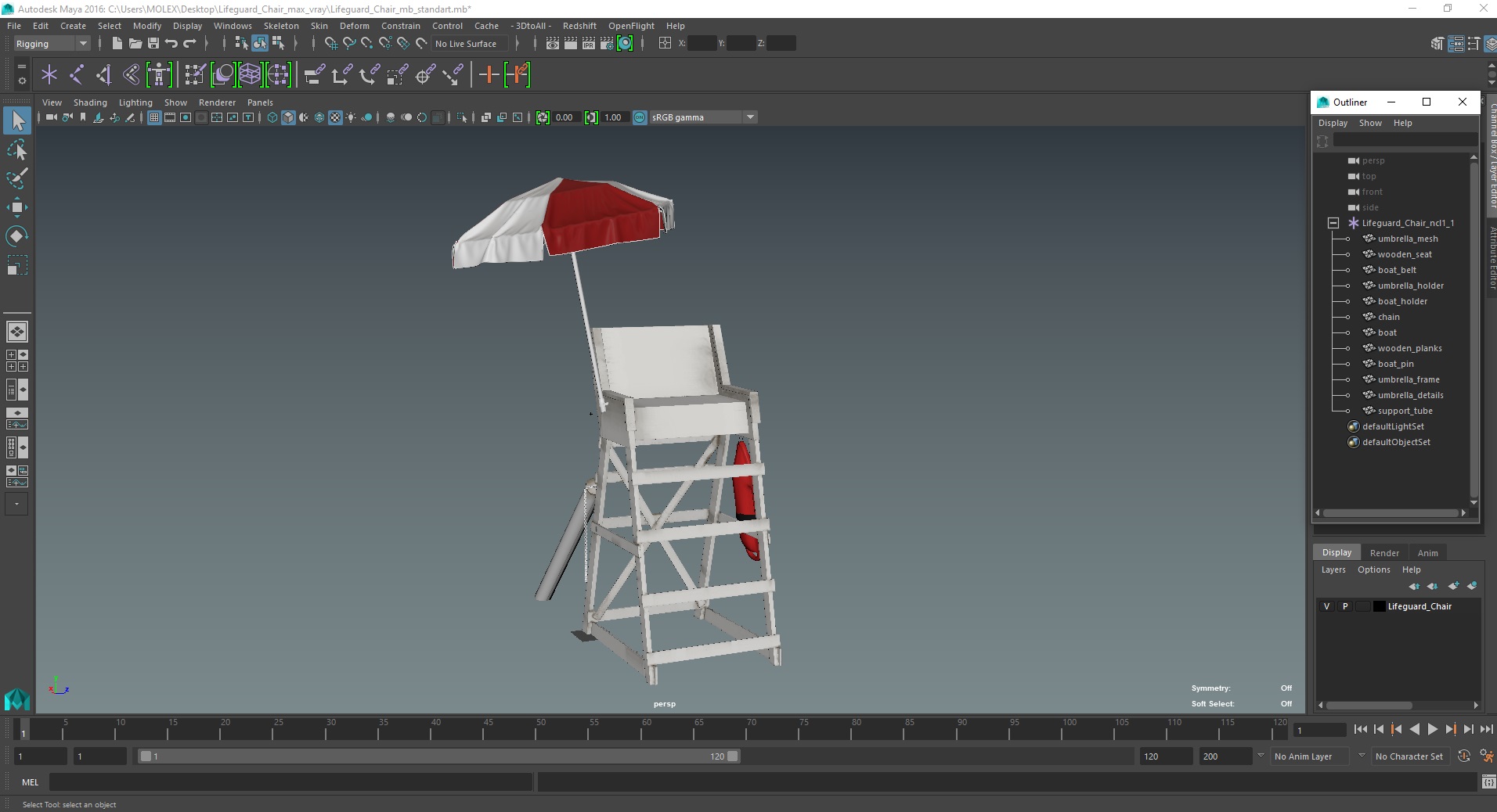3D model Lifeguard Chair