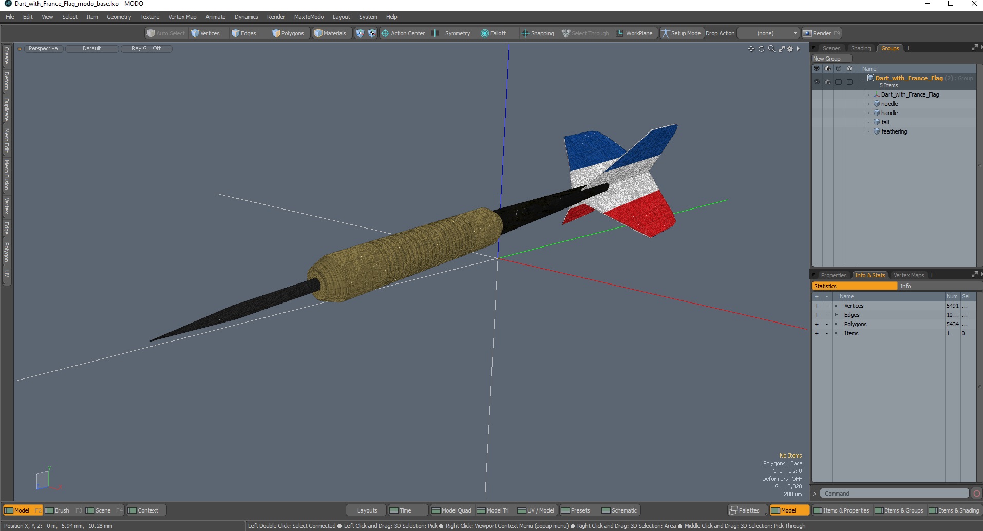 3D Dart with France Flag