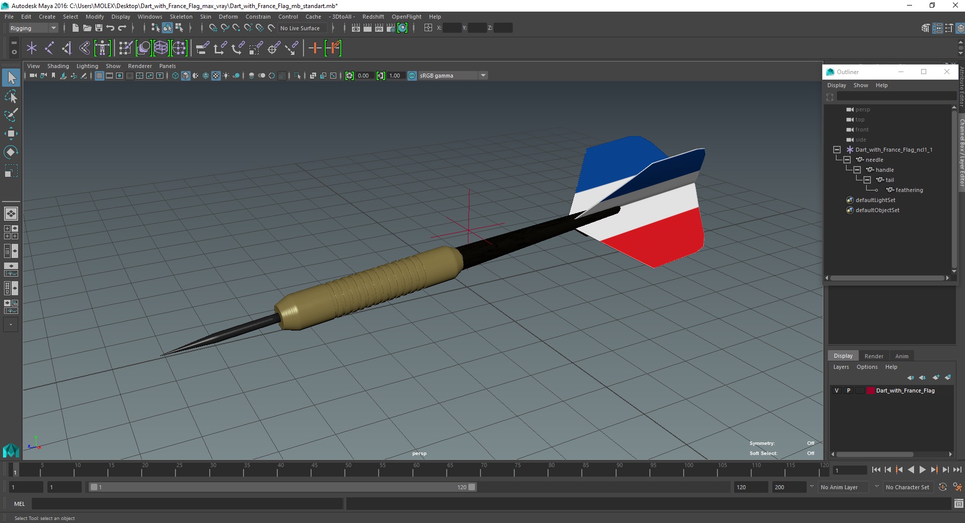 3D Dart with France Flag
