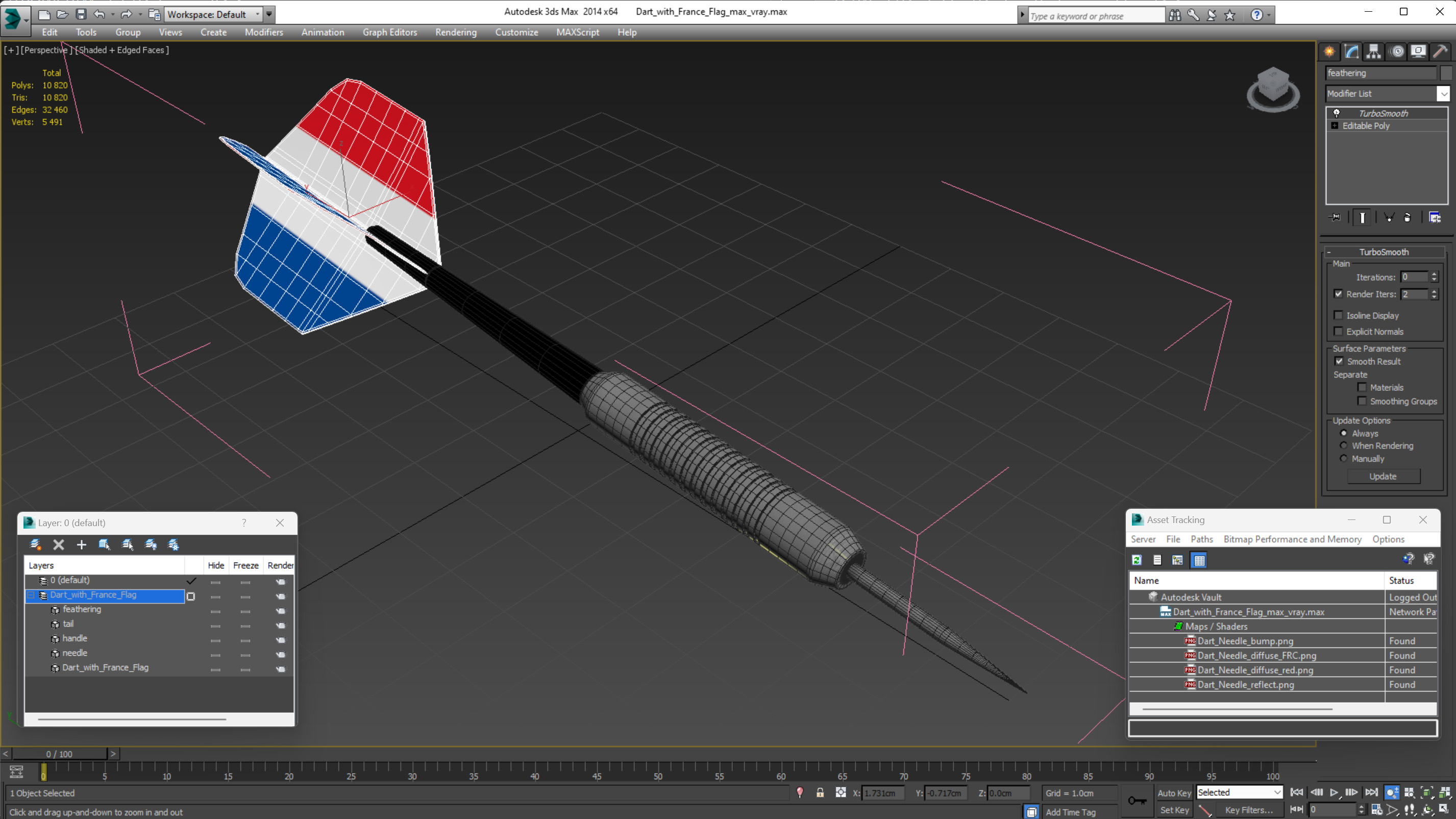 3D Dart with France Flag