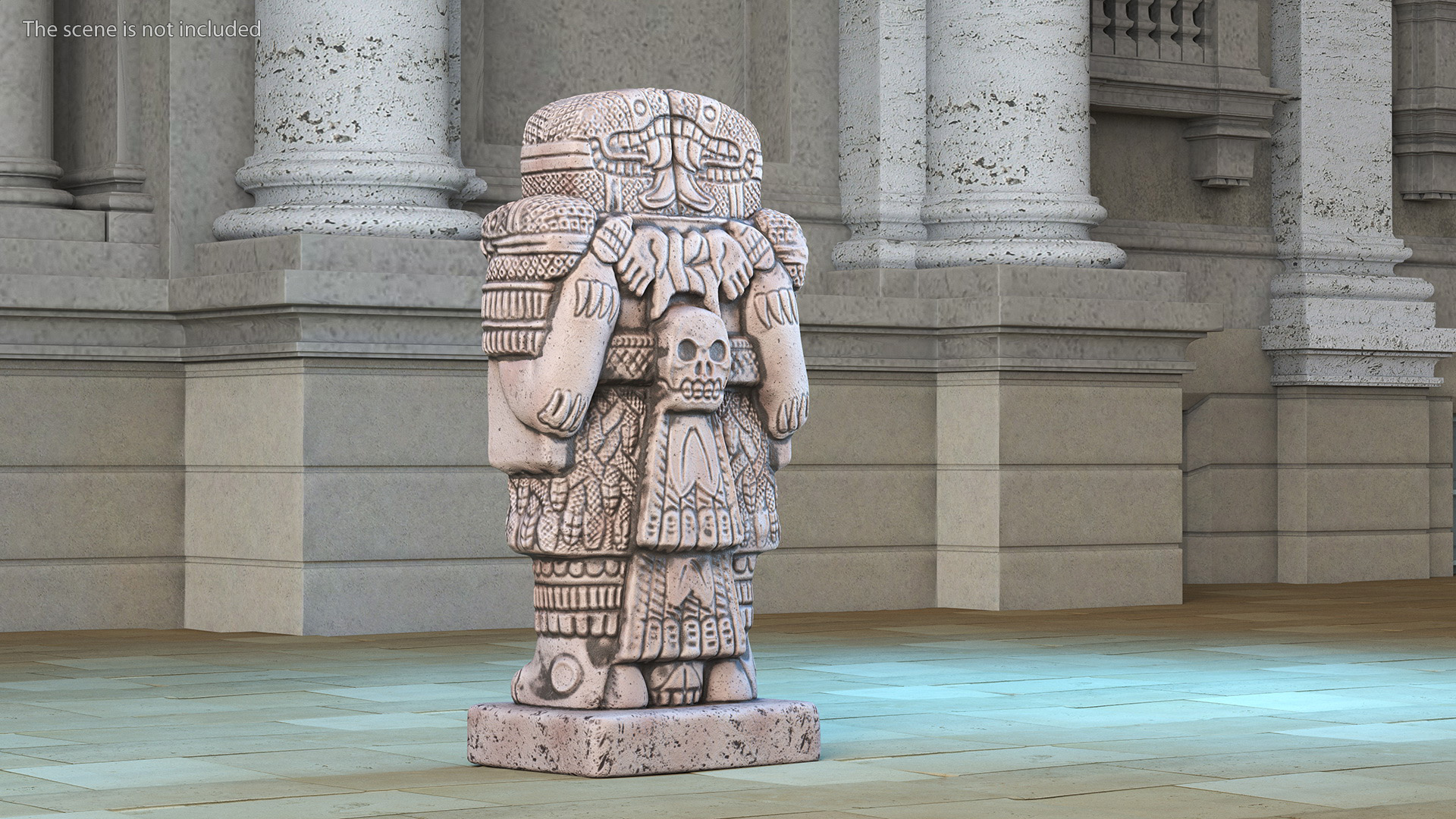3D Coatlicue Aztec Decorative Statue for 3D Print