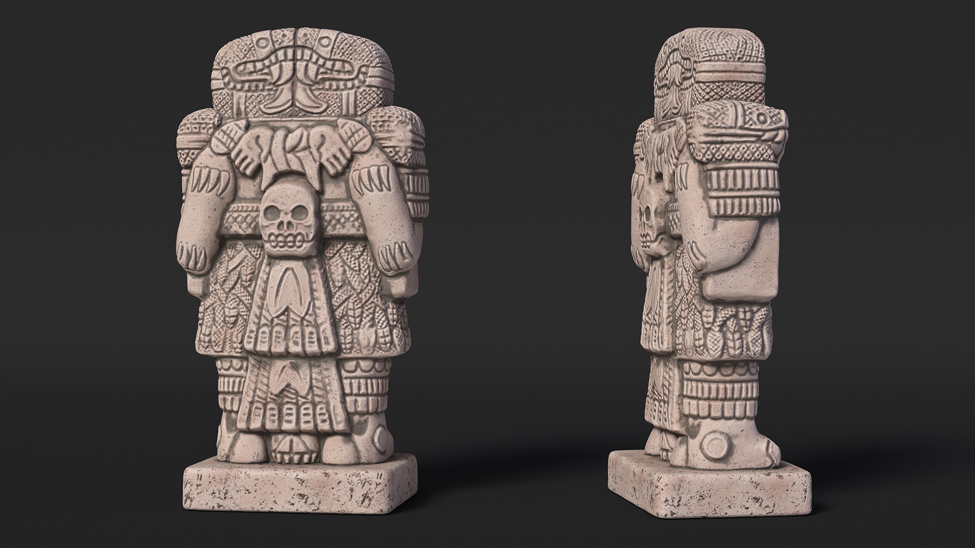 3D Coatlicue Aztec Decorative Statue for 3D Print