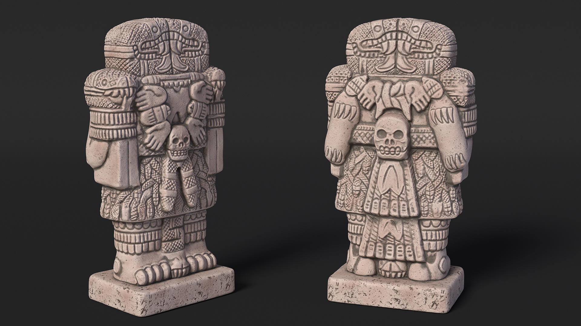 3D Coatlicue Aztec Decorative Statue for 3D Print