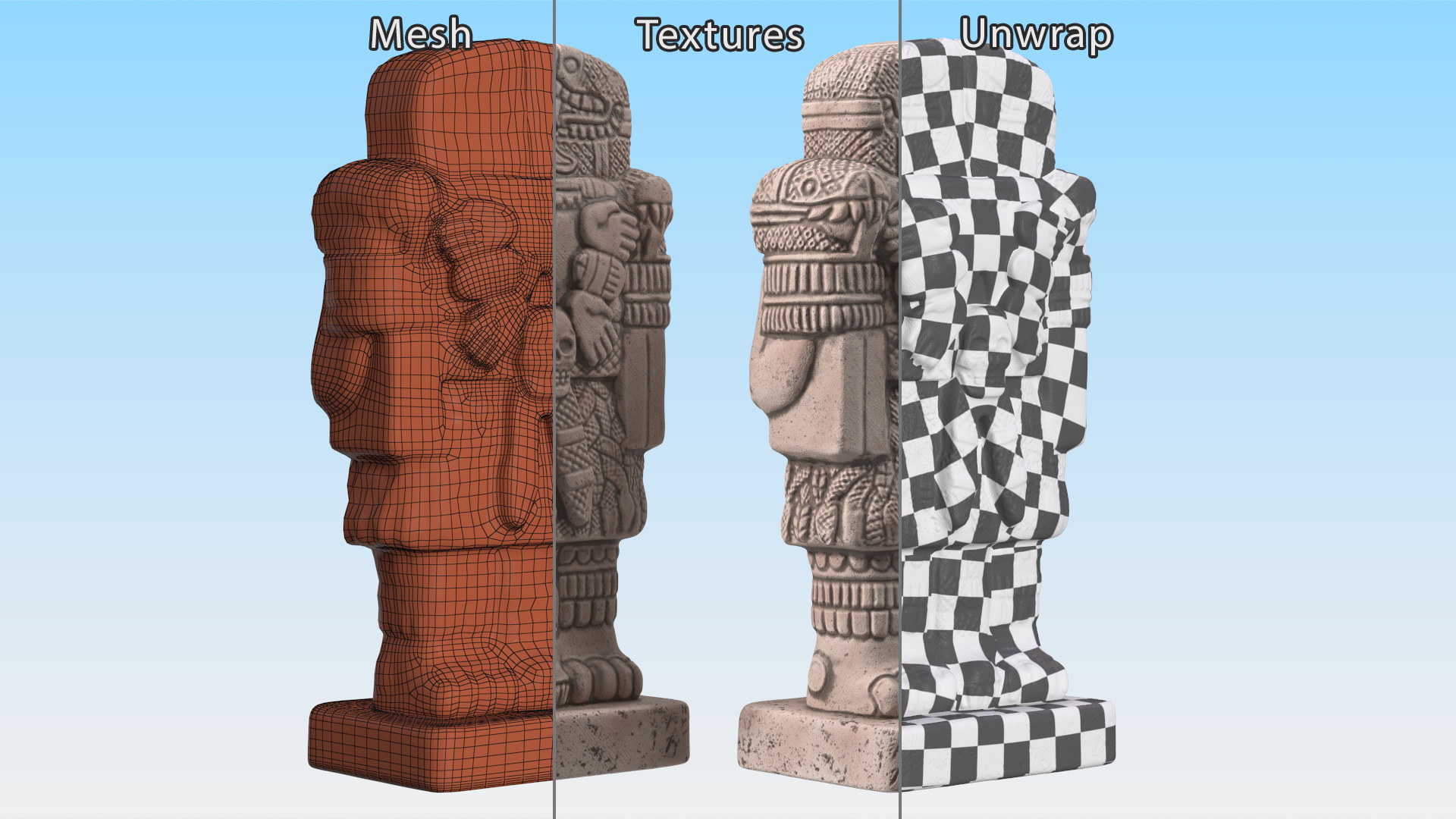 3D Coatlicue Aztec Decorative Statue for 3D Print