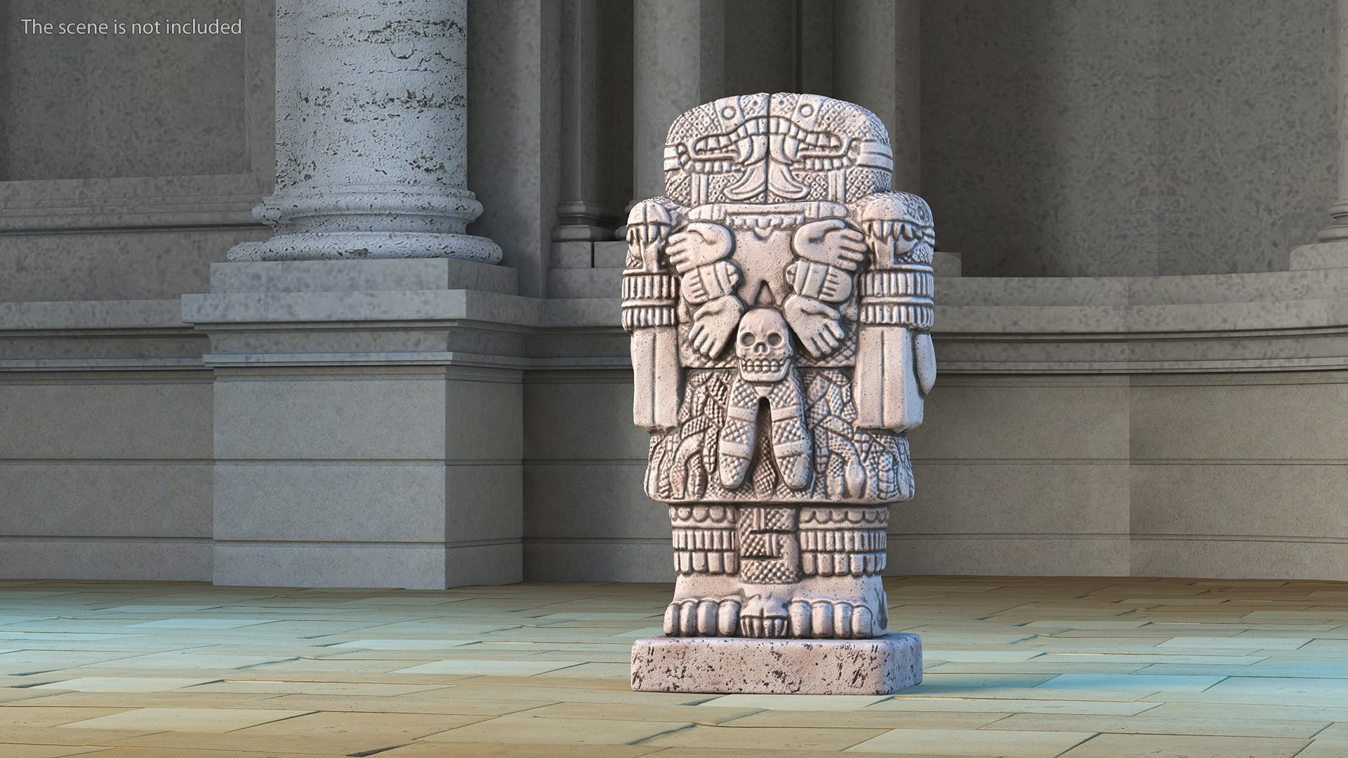 3D Coatlicue Aztec Decorative Statue for 3D Print