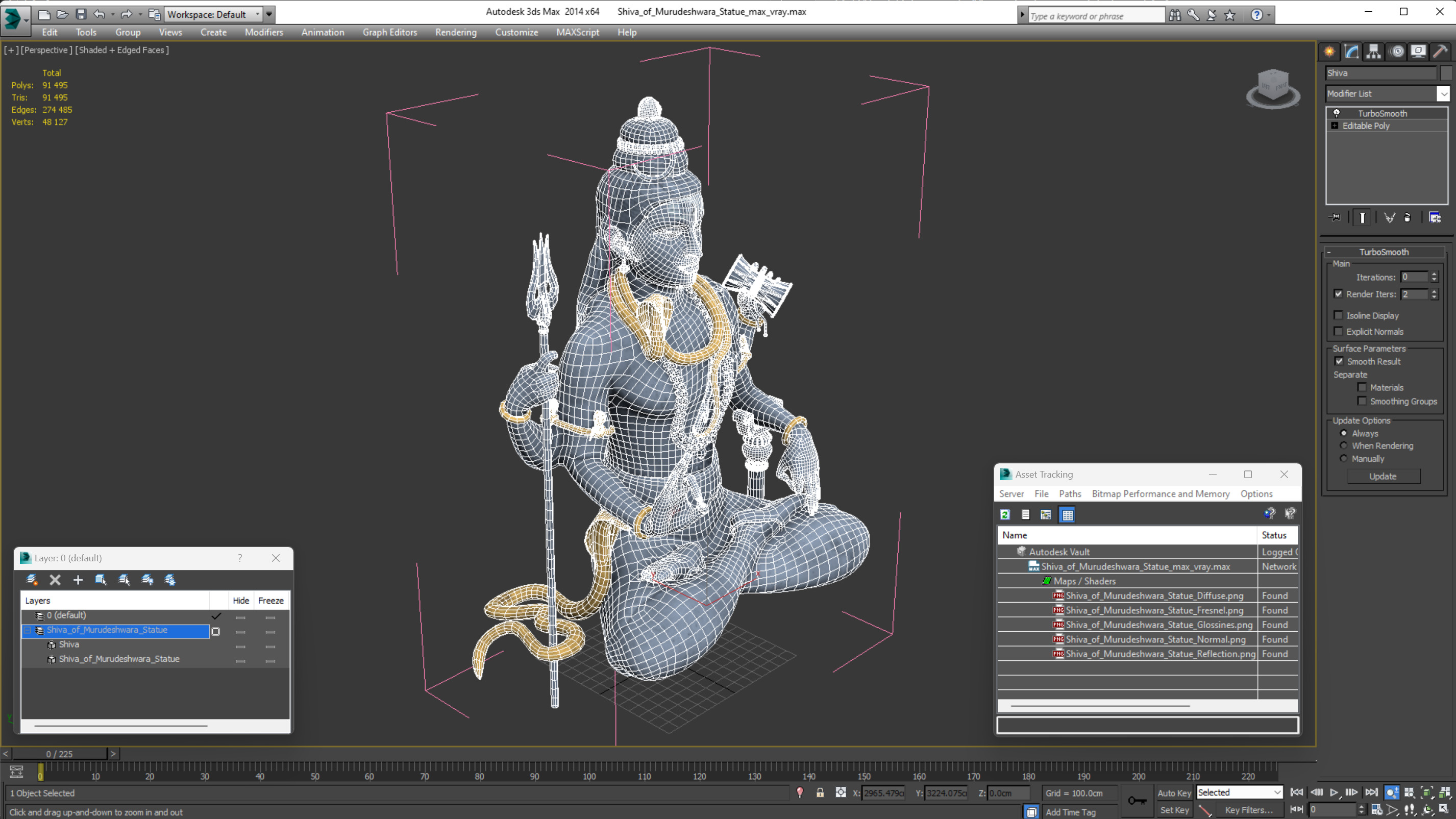 3D Shiva of Murudeshwara Statue model