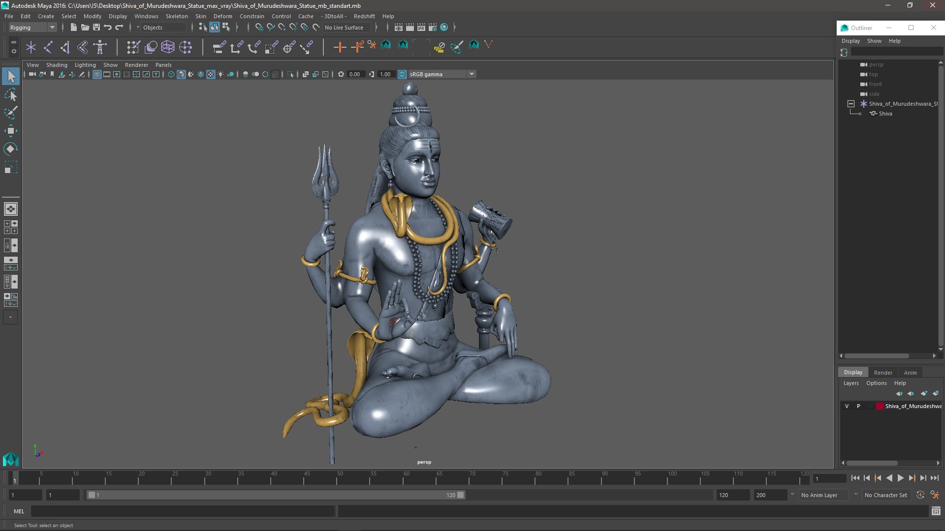 3D Shiva of Murudeshwara Statue model