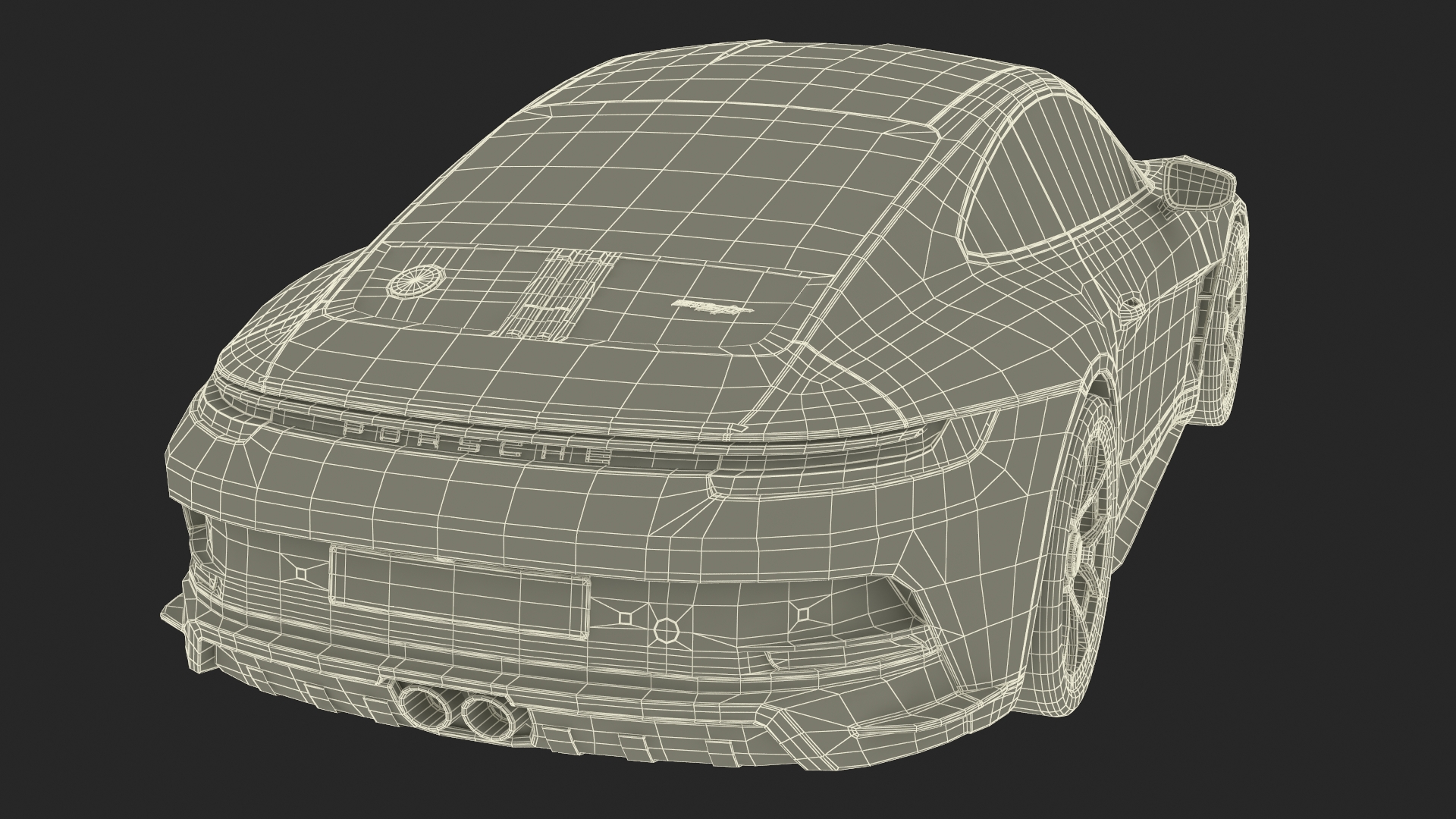 3D Sport Car Porsche 911 2024 Black Simplified model
