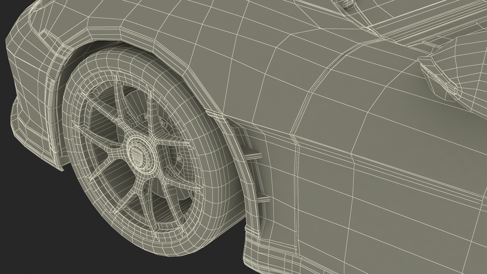3D Sport Car Porsche 911 2024 Black Simplified model