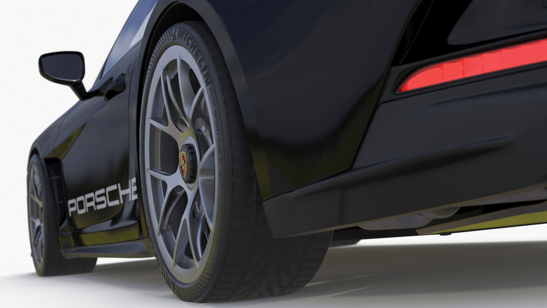 3D Sport Car Porsche 911 2024 Black Simplified model