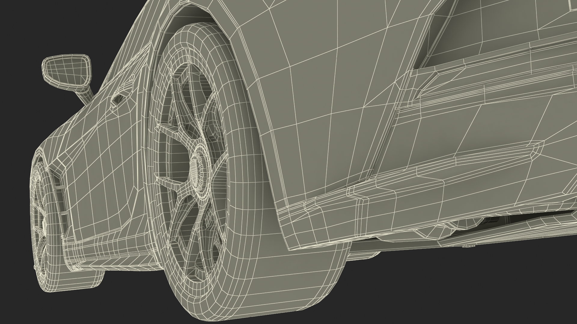 3D Sport Car Porsche 911 2024 Black Simplified model