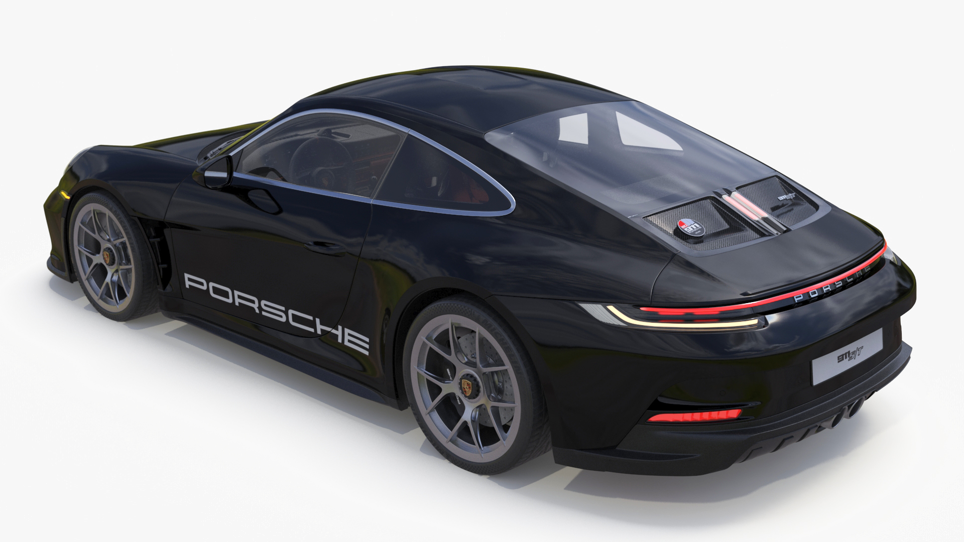 3D Sport Car Porsche 911 2024 Black Simplified model