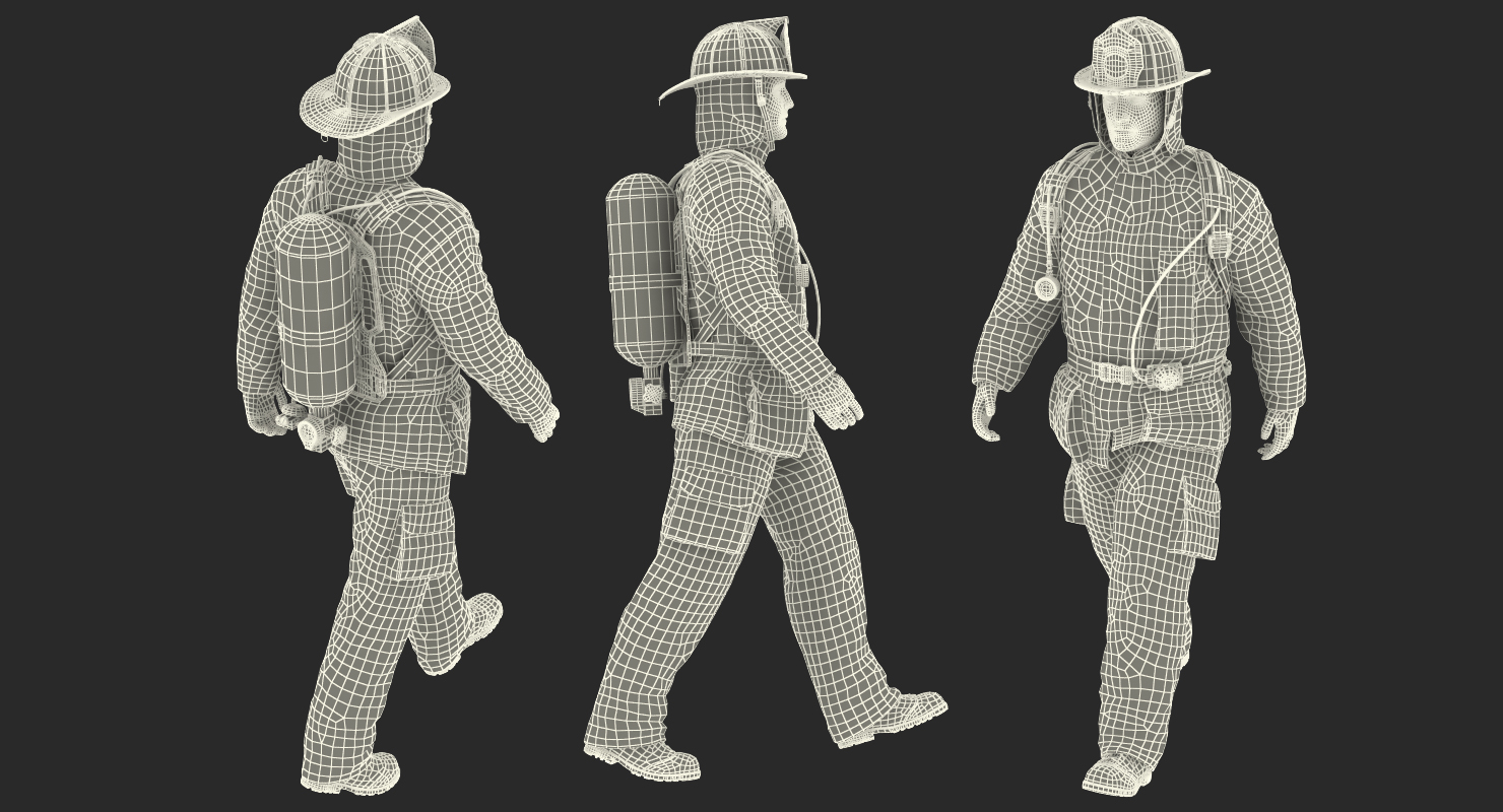 Firefighter Walking Pose 3D model
