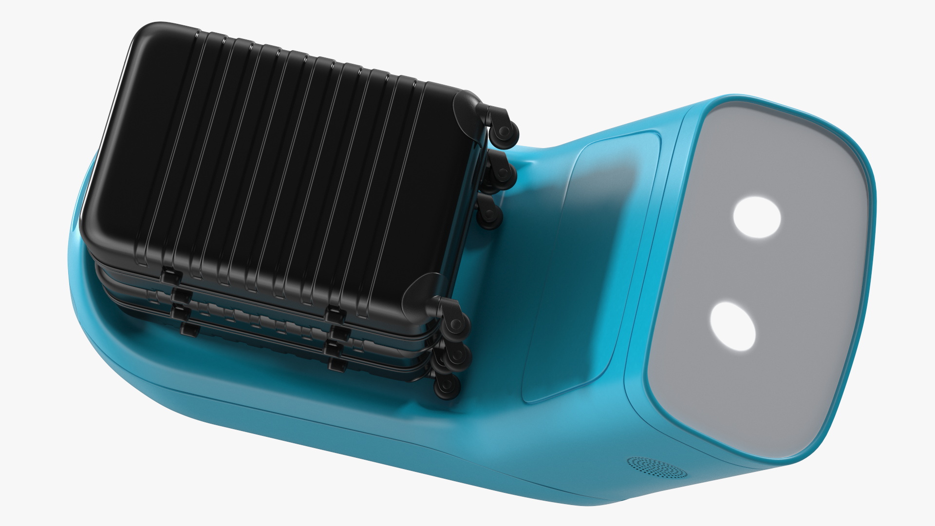 3D model KLM Care E Robot with Black Luggage Bags