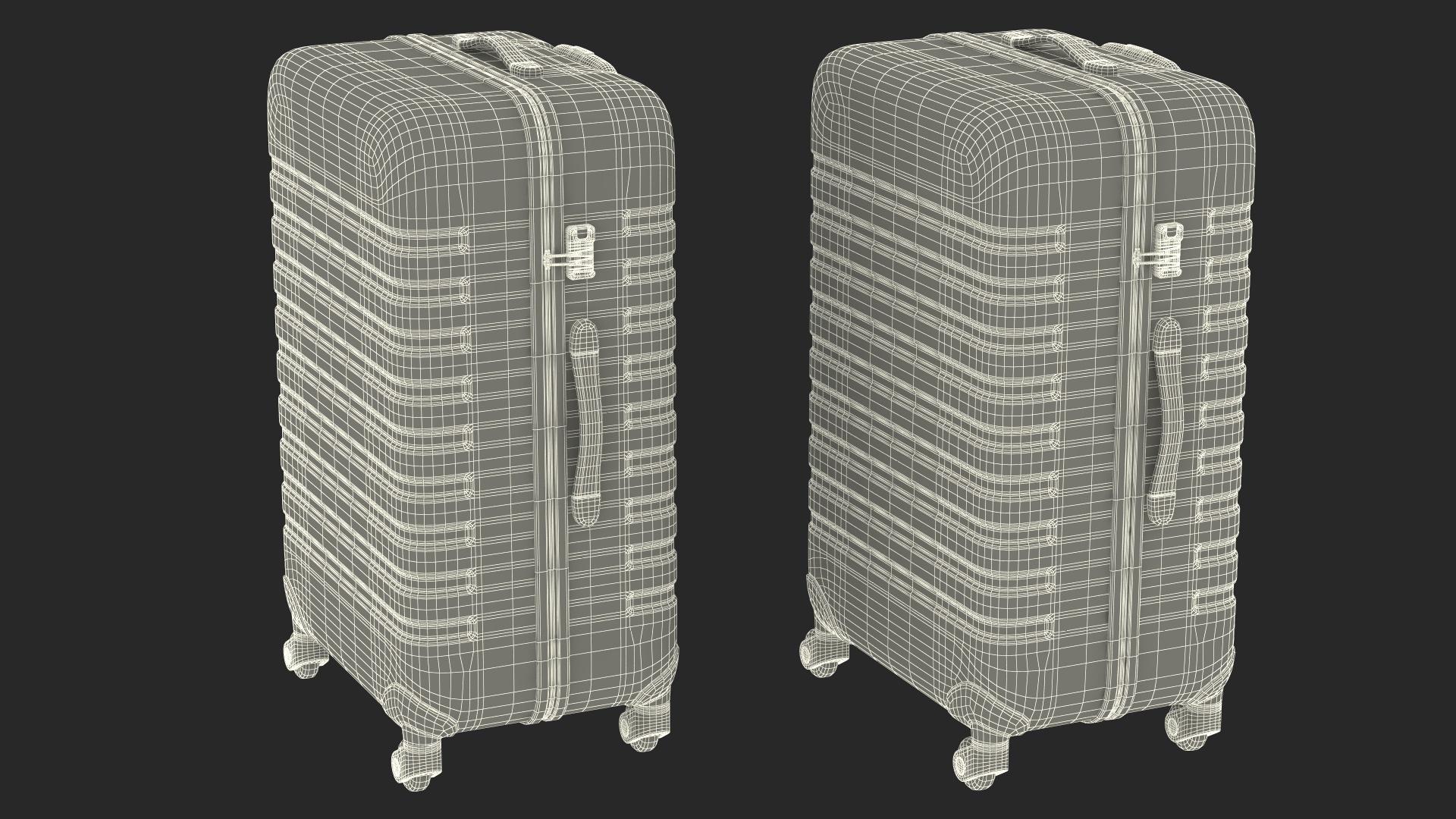 3D model KLM Care E Robot with Black Luggage Bags