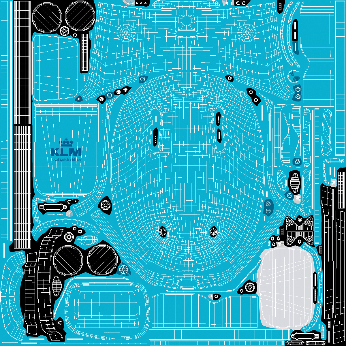3D model KLM Care E Robot with Black Luggage Bags