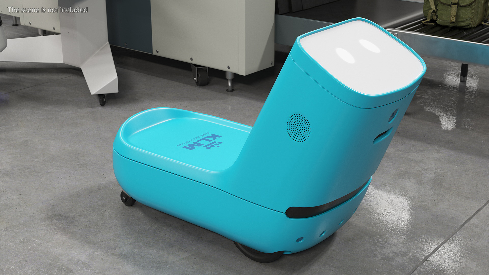 3D model KLM Care E Robot with Black Luggage Bags