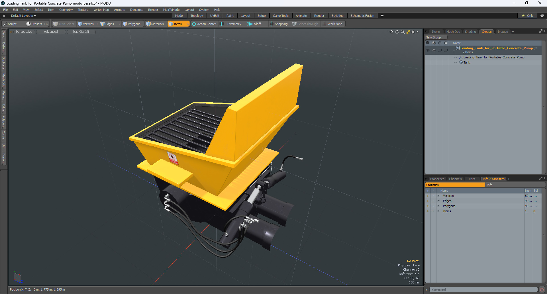 Loading Tank for Portable Concrete Pump 3D model