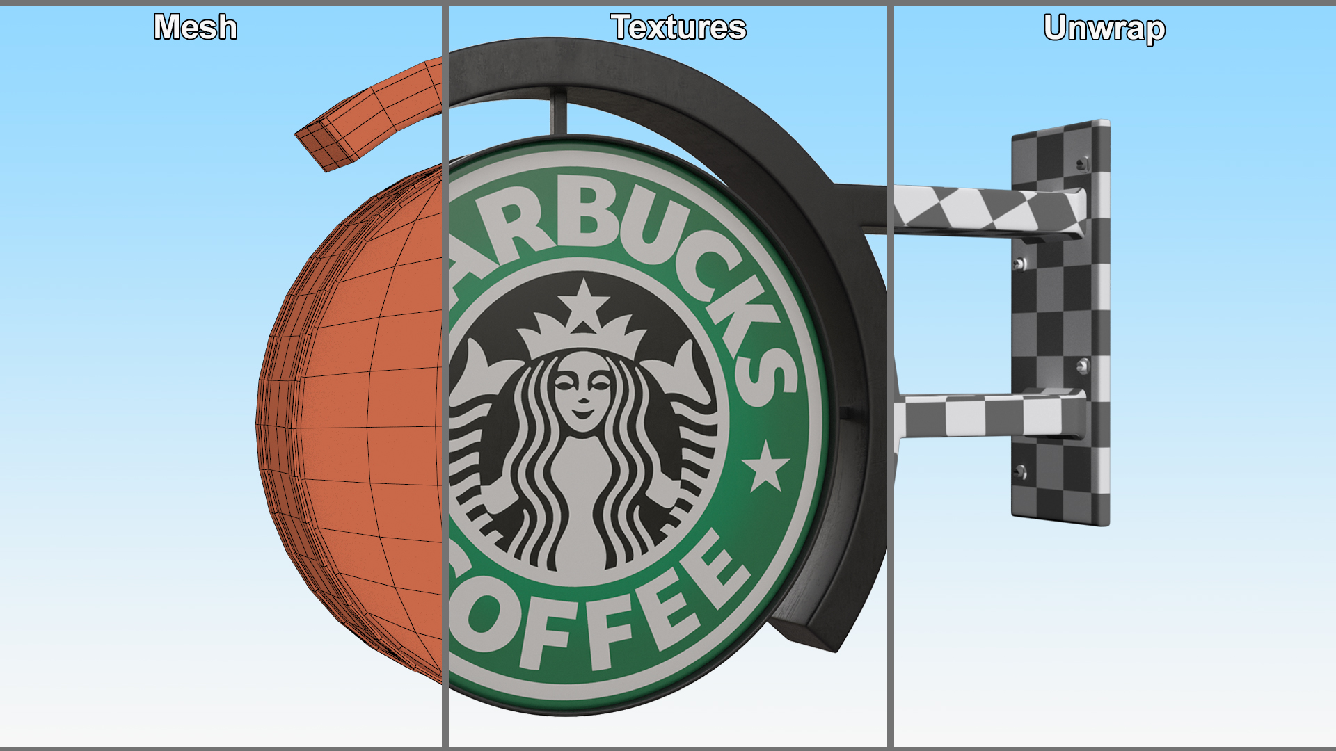 3D model Starbucks Signage Wall Mounted