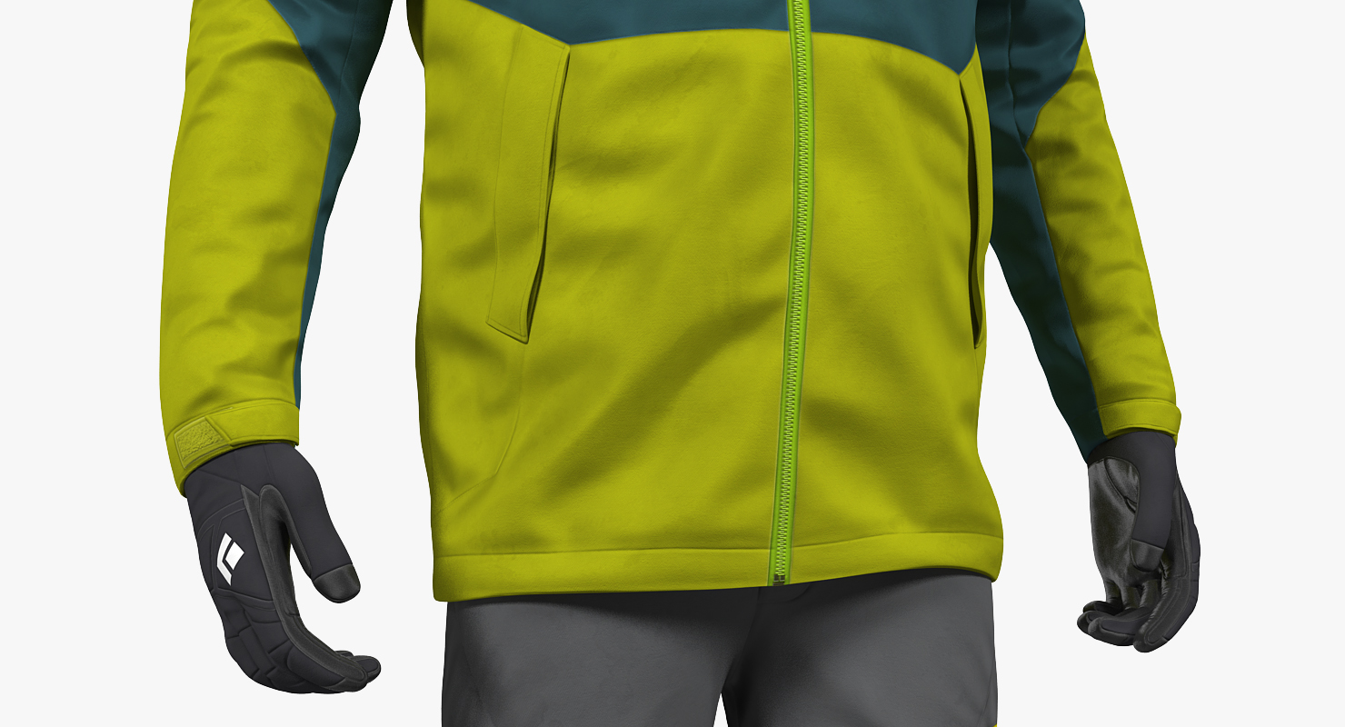 3D Rock Climber Winter Hiking Gear Rigged model