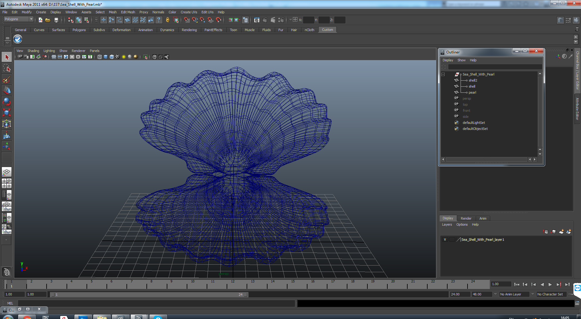 3D model Sea Shell With Pearl