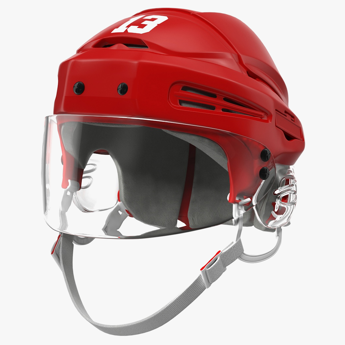 Red Hockey Helmet