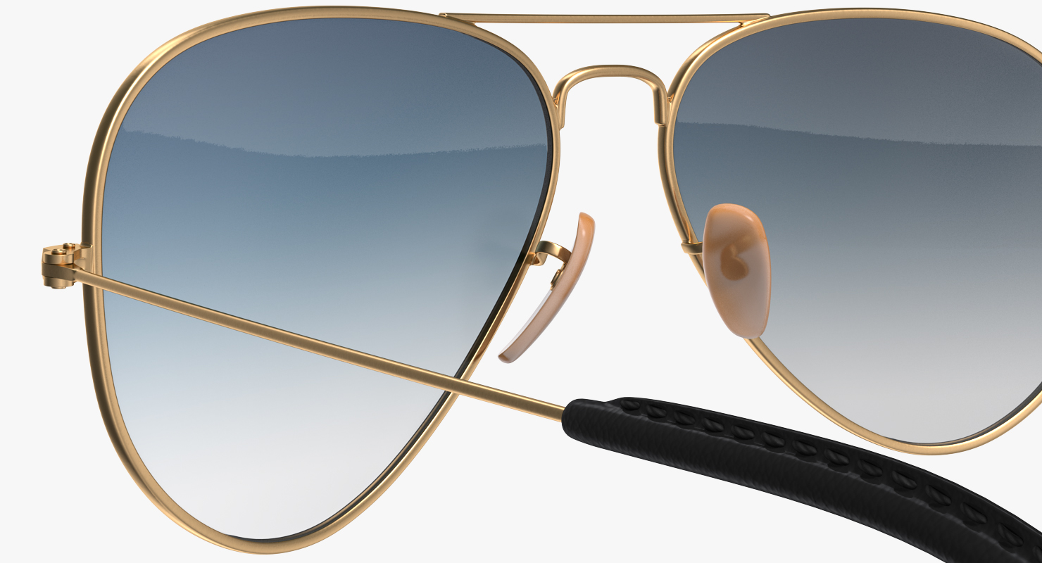 3D Classic Sunglasses Gradient Light Blue model