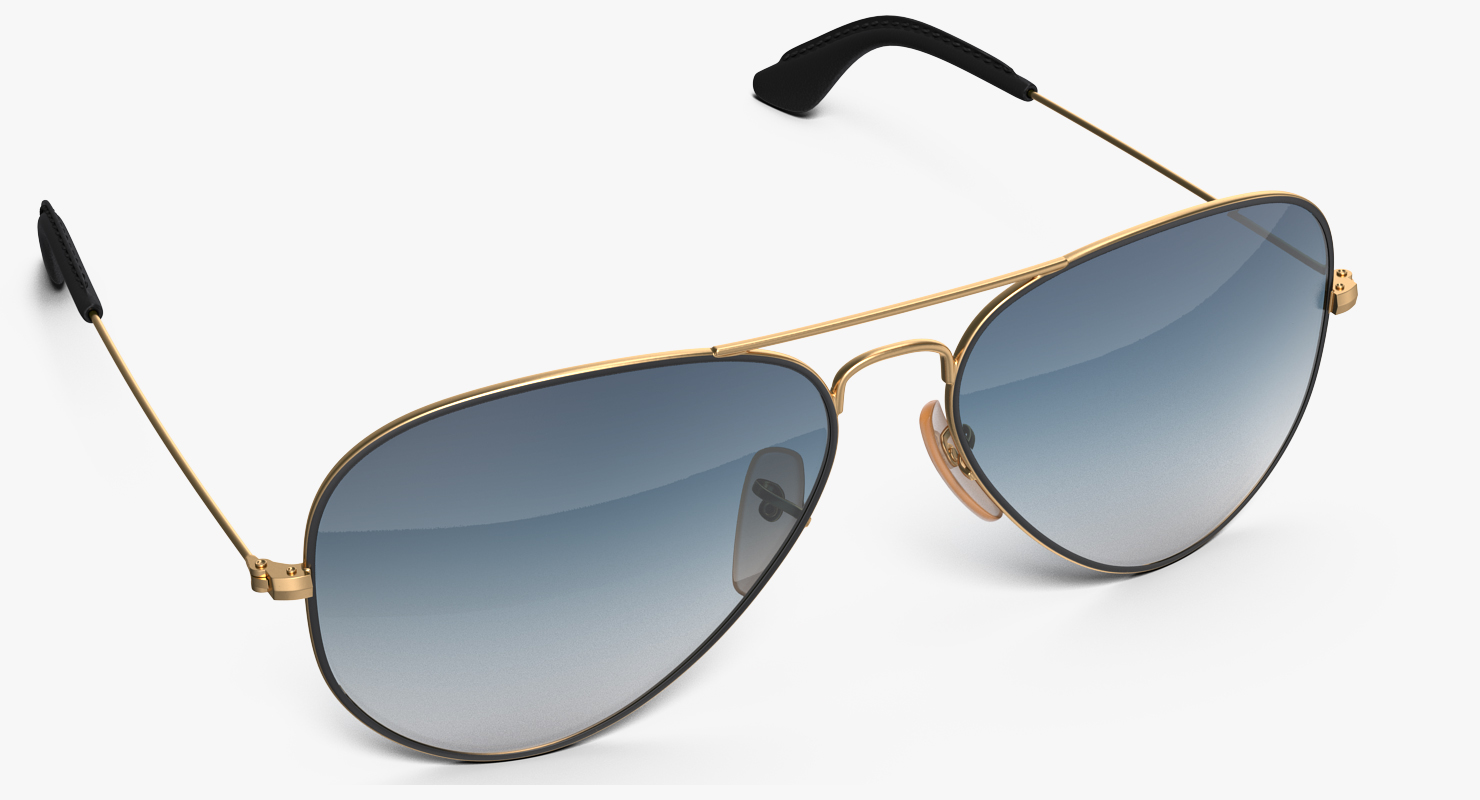 3D Classic Sunglasses Gradient Light Blue model